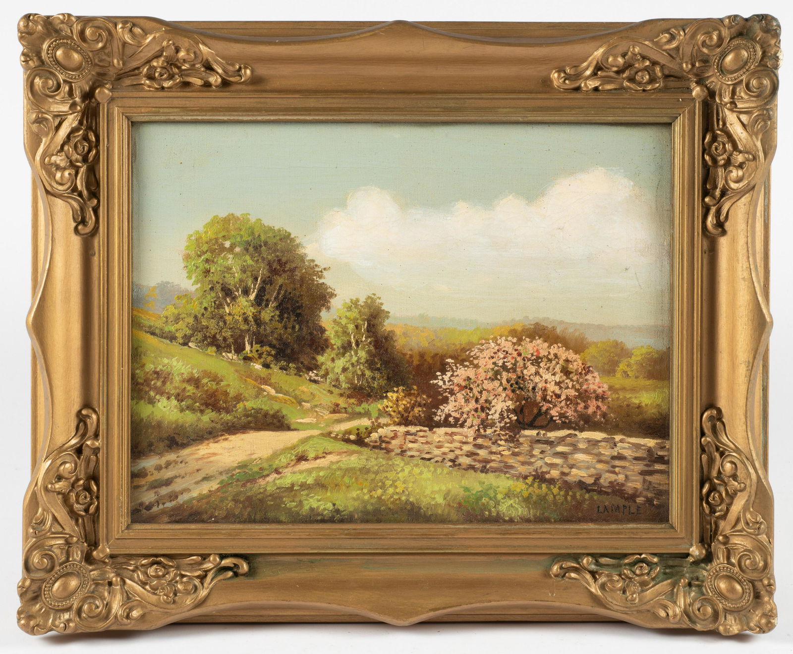 Vintage Landscape Painting Signed "Lample". (1 of 5)
