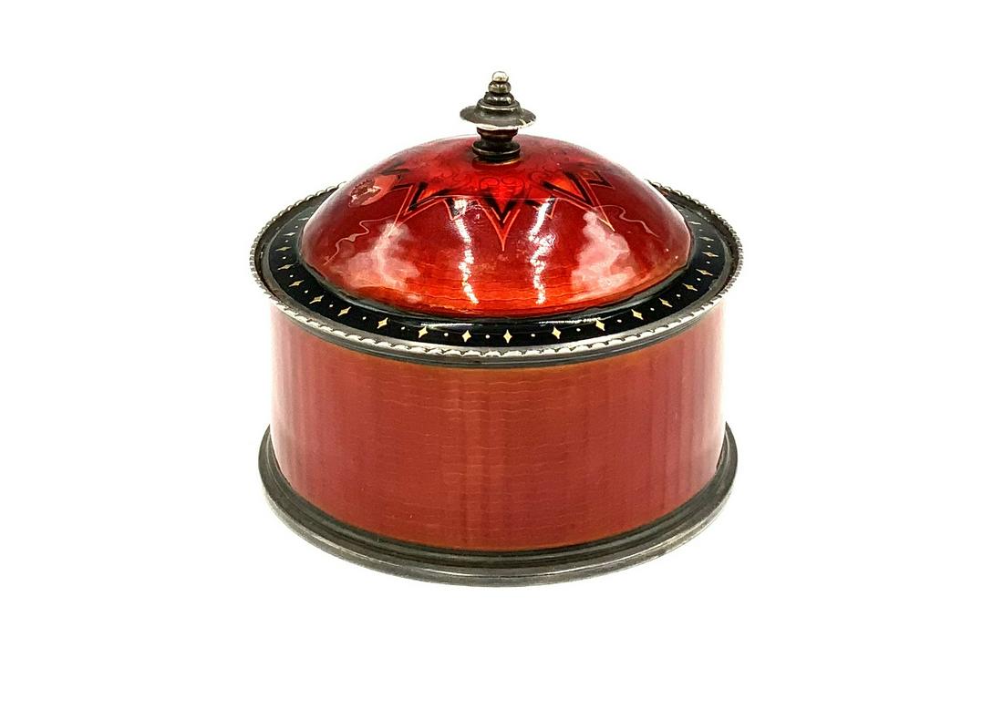 Antique French? Enamelled Sterling Silver Box. (1 of 2)
