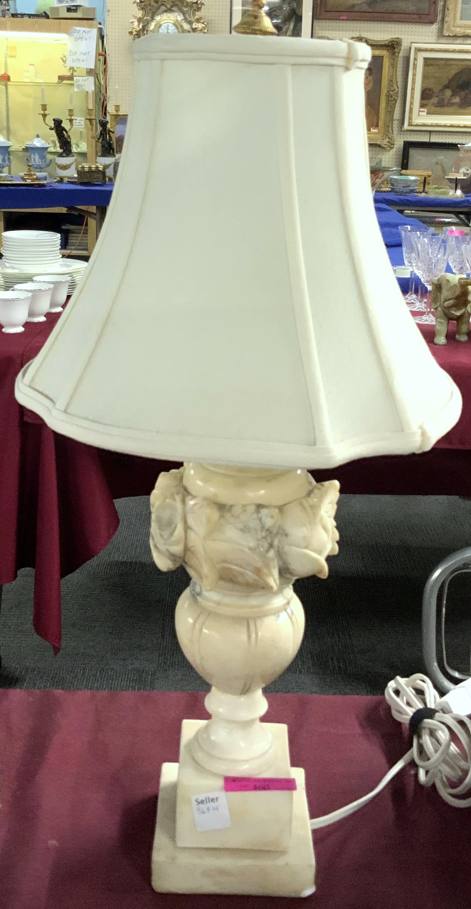 Vintage Alabaster Table Lamp with Shade. (1 of 1)