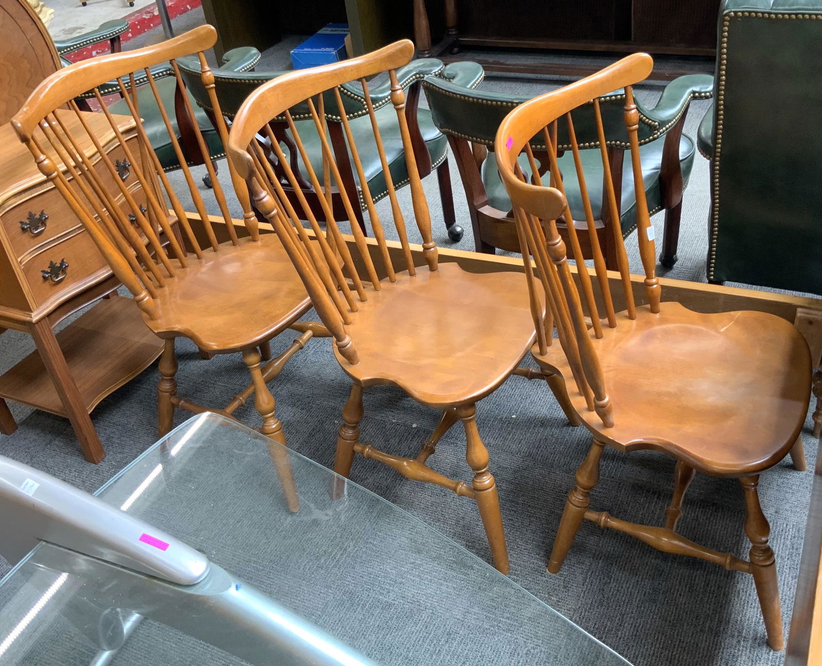 Lot of 3 Maple Windsor-Type Kitchen Chairs. (1 of 1)