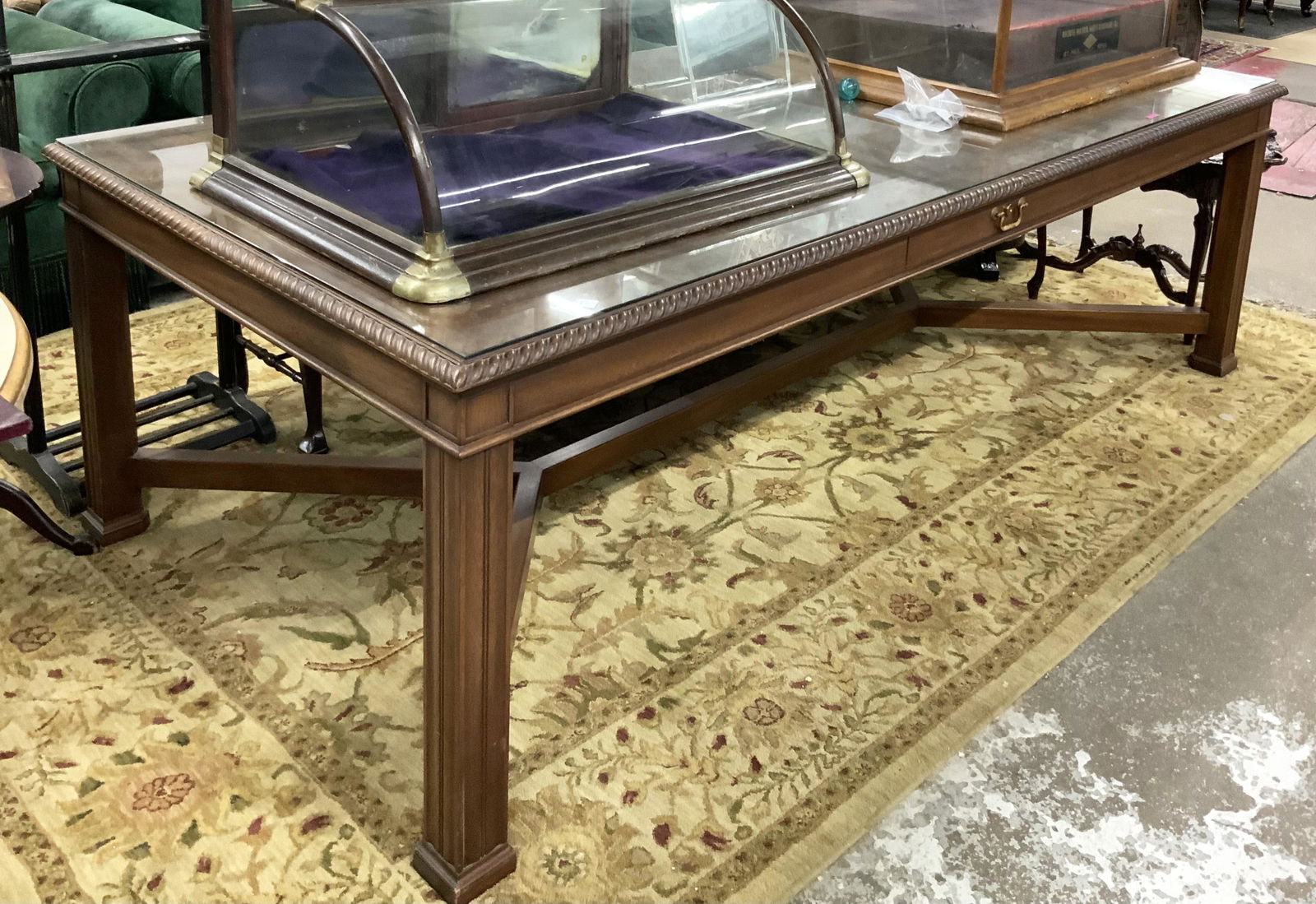 Large Conference Table with a Glass Top. (1 of 1)