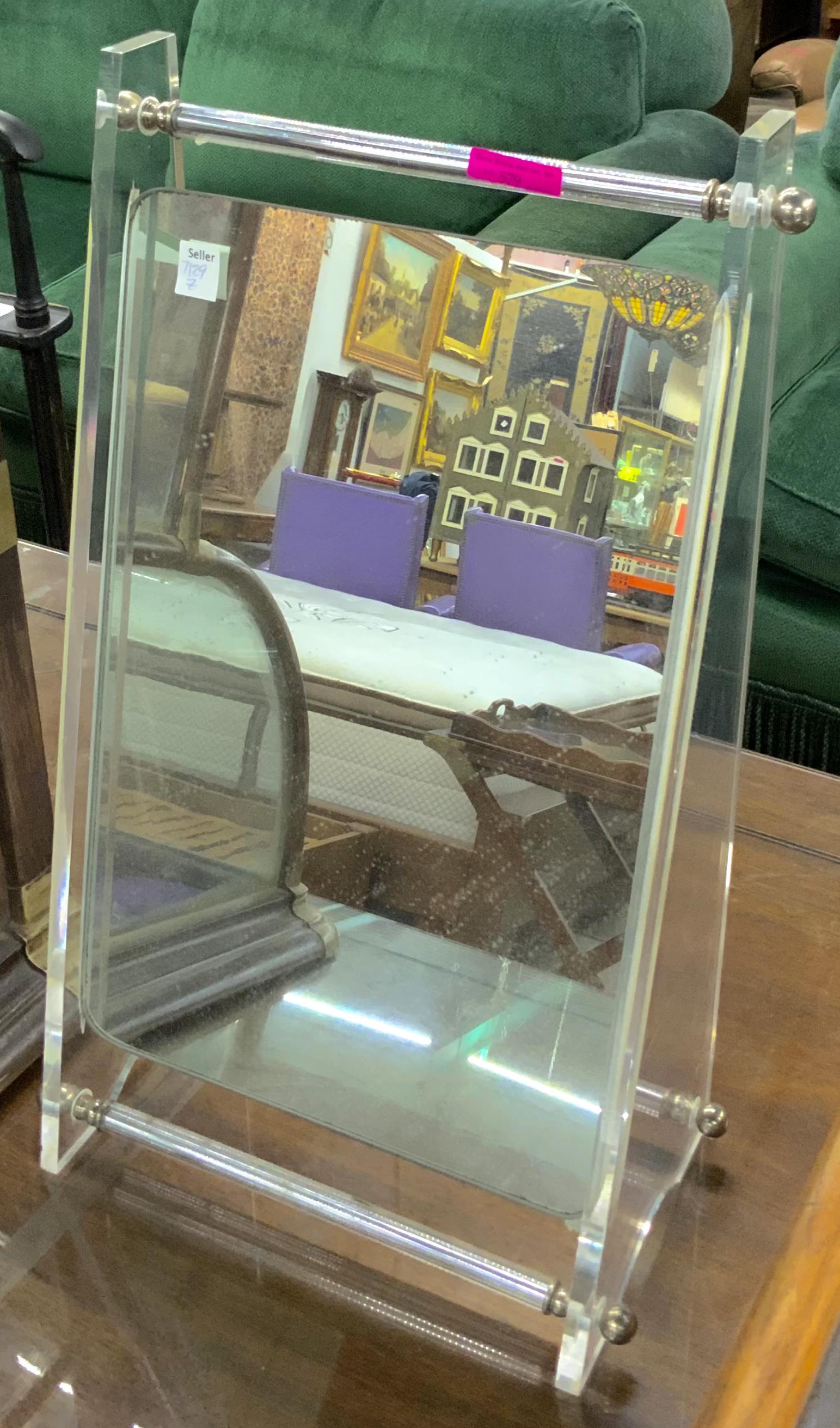 Lucite Shoe Store Floor Mirror. (1 of 1)