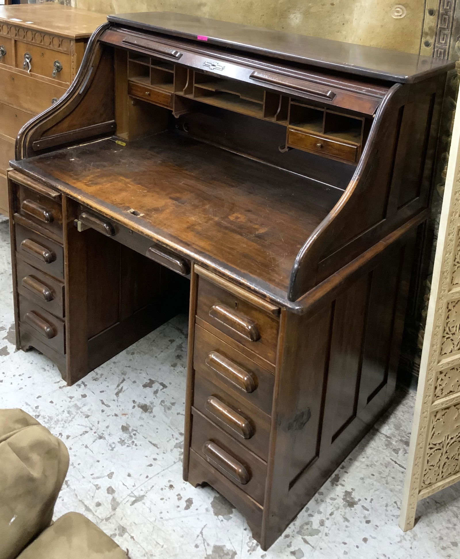 Sure wood sale roll top desk