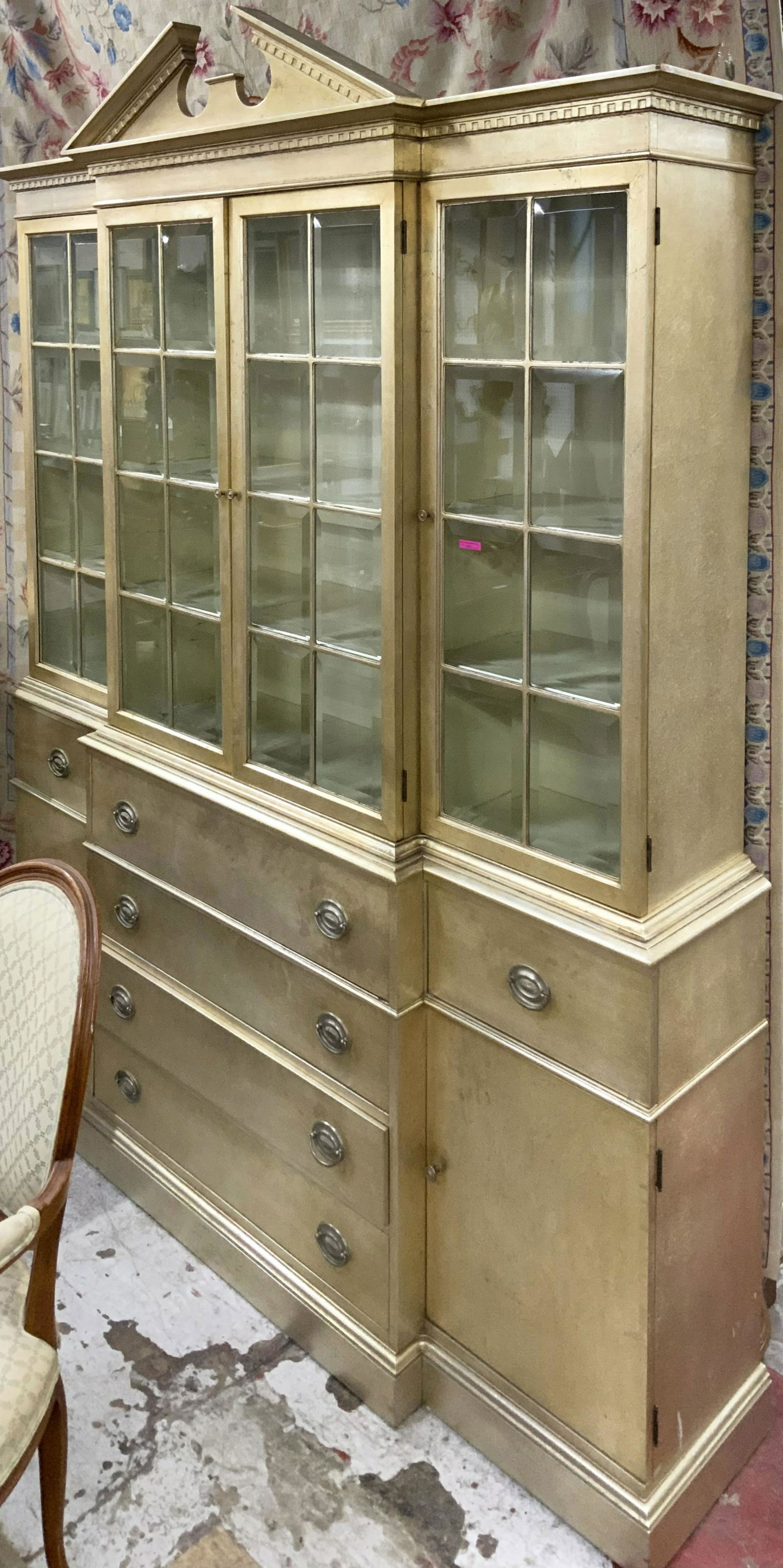 Silver Leaf China Cabinet / Breakfront. (1 of 1)