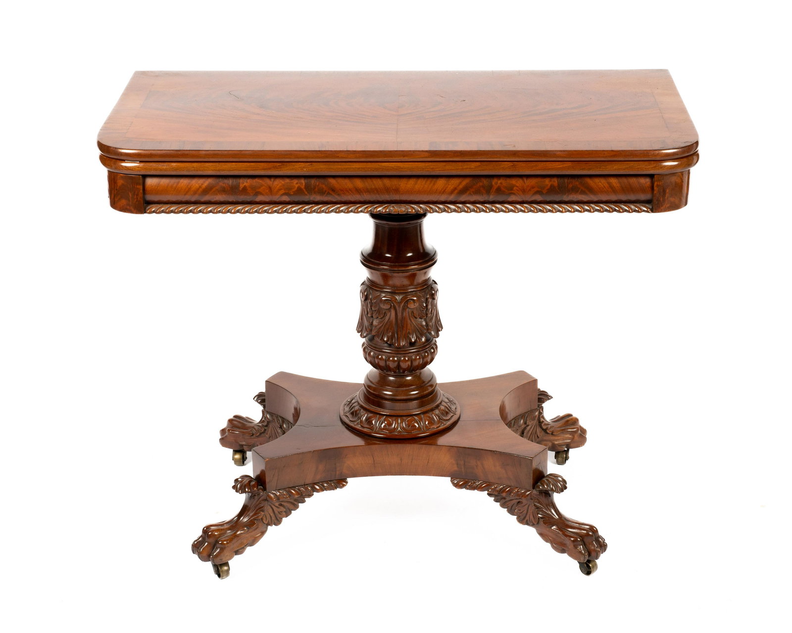 Antique Clawfoot Flip-Top Game Table. (1 of 2)