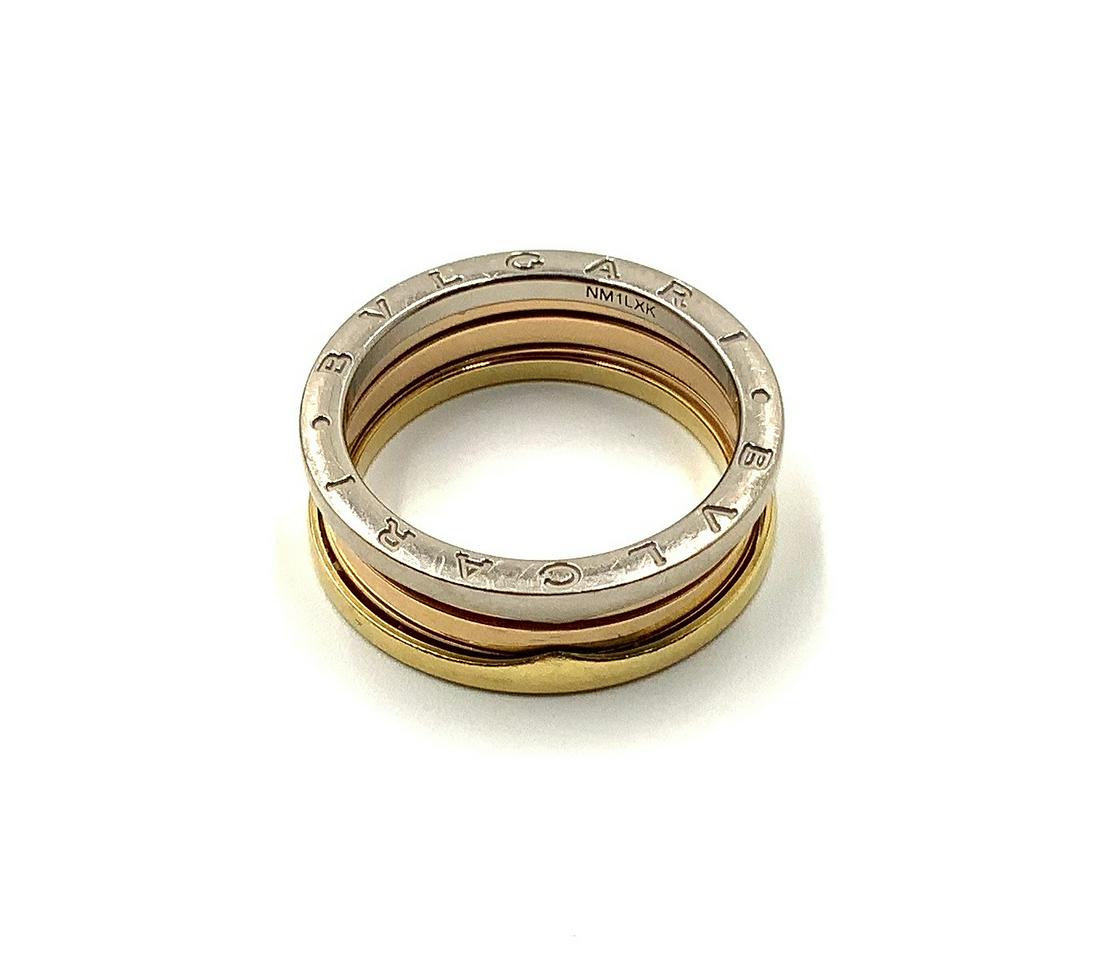 Bulgari 18K Men's Tri-Color Gold Ring or Band. (1 of 3)