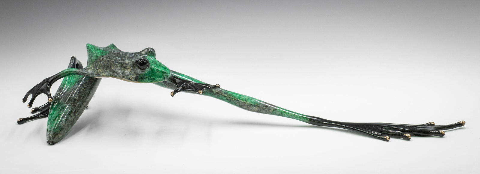 Tim Cotterill 22" Long Bronze and Enamel Frog. (1 of 5)