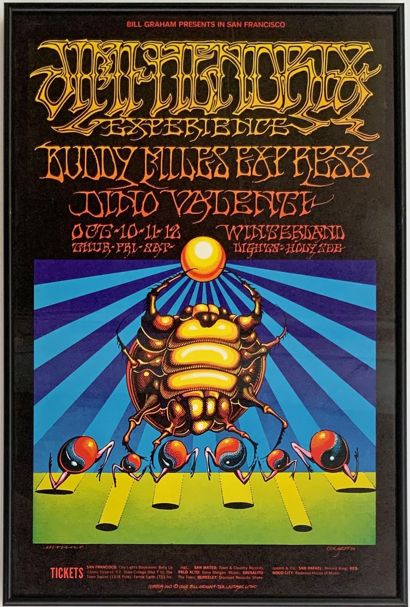 Bill Graham Concert Poster- Jimi Hendrix. (1 of 3)