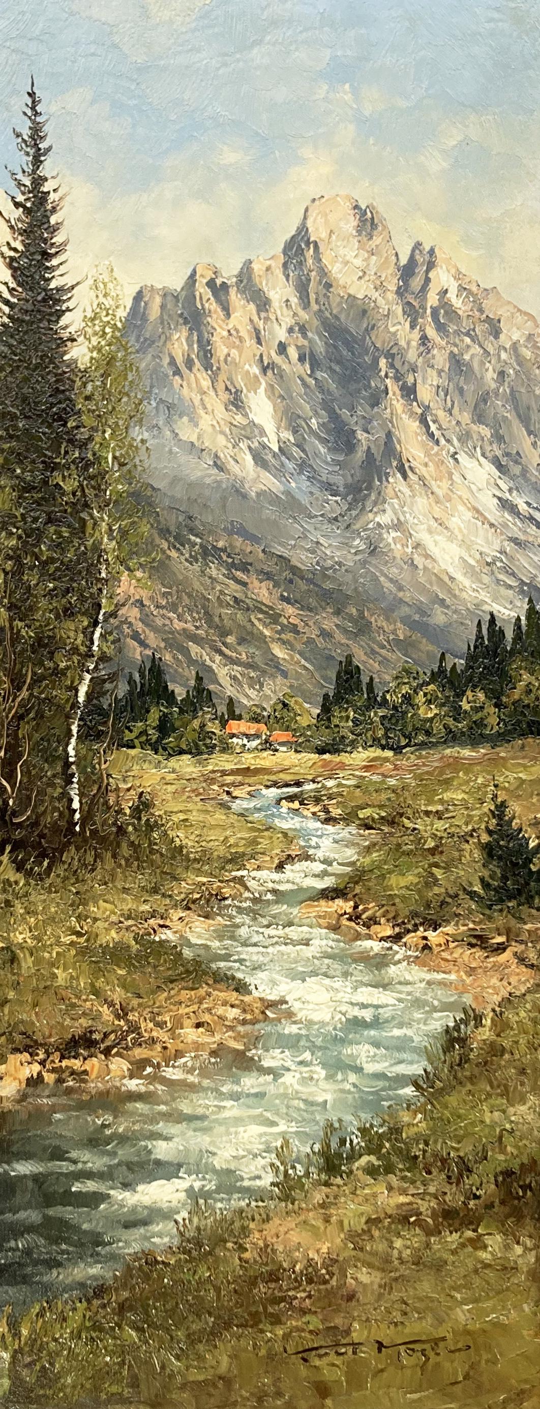 Oil Painting of Mountain Landscape by Kurt Moser. (1 of 6)