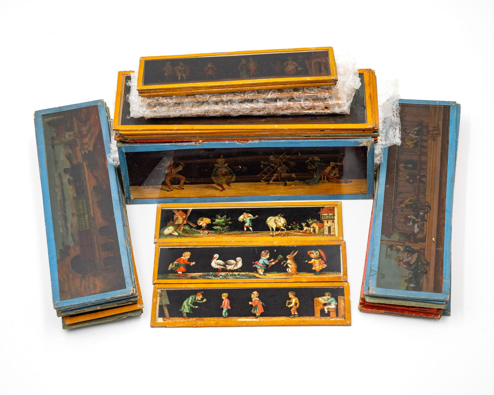 Lot of 50 Vintage Colorful Magic Lantern Slides. (1 of 3)