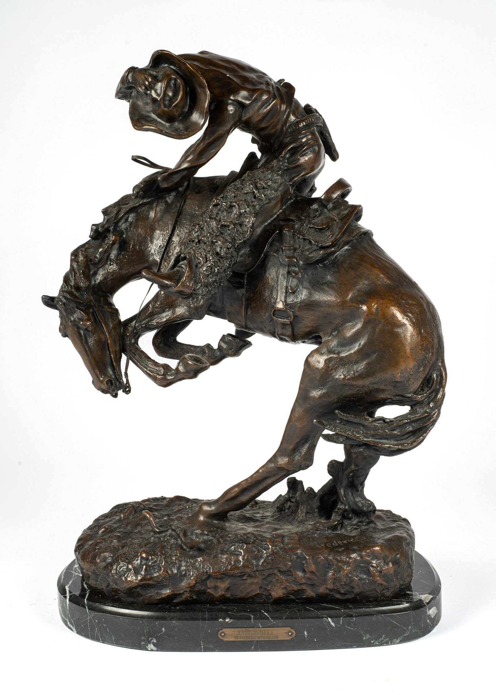 Frederic Remington Bronze of Man on Horseback. (1 of 5)