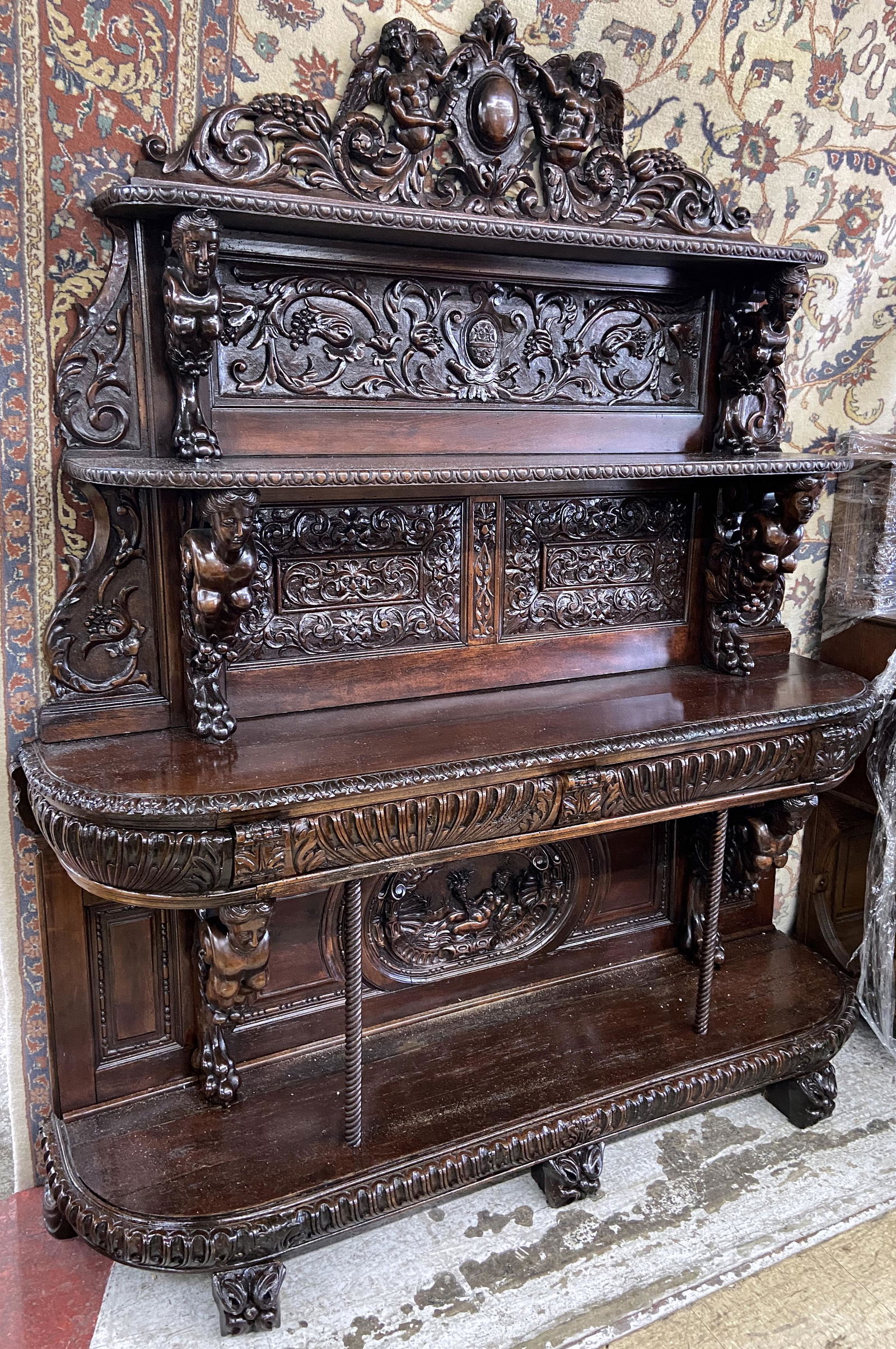 Ornate European Carved Sideboard (1 of 1)