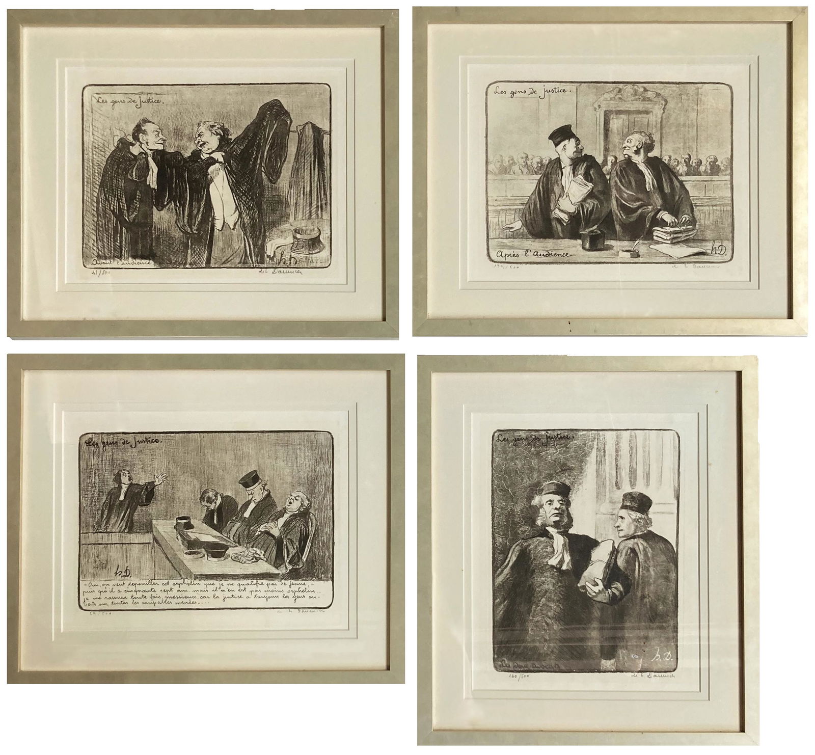 Lot: 4 Lithographs Atrributed to Honore Daumier. (1 of 5)