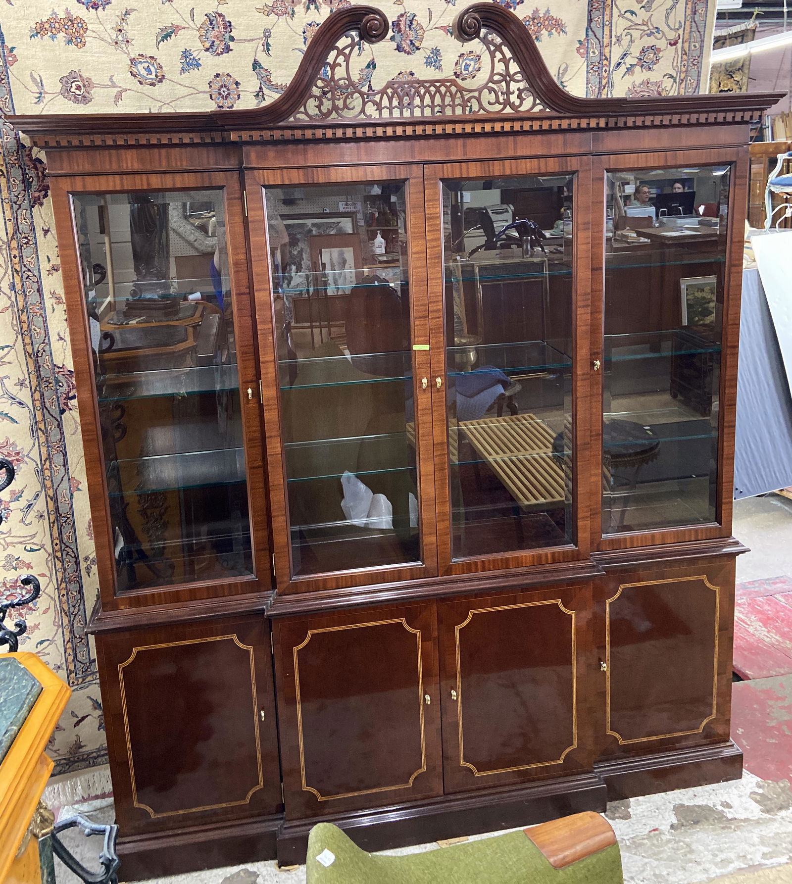 Large Councill 4-Door Mahogany Breakfront. (1 of 1)
