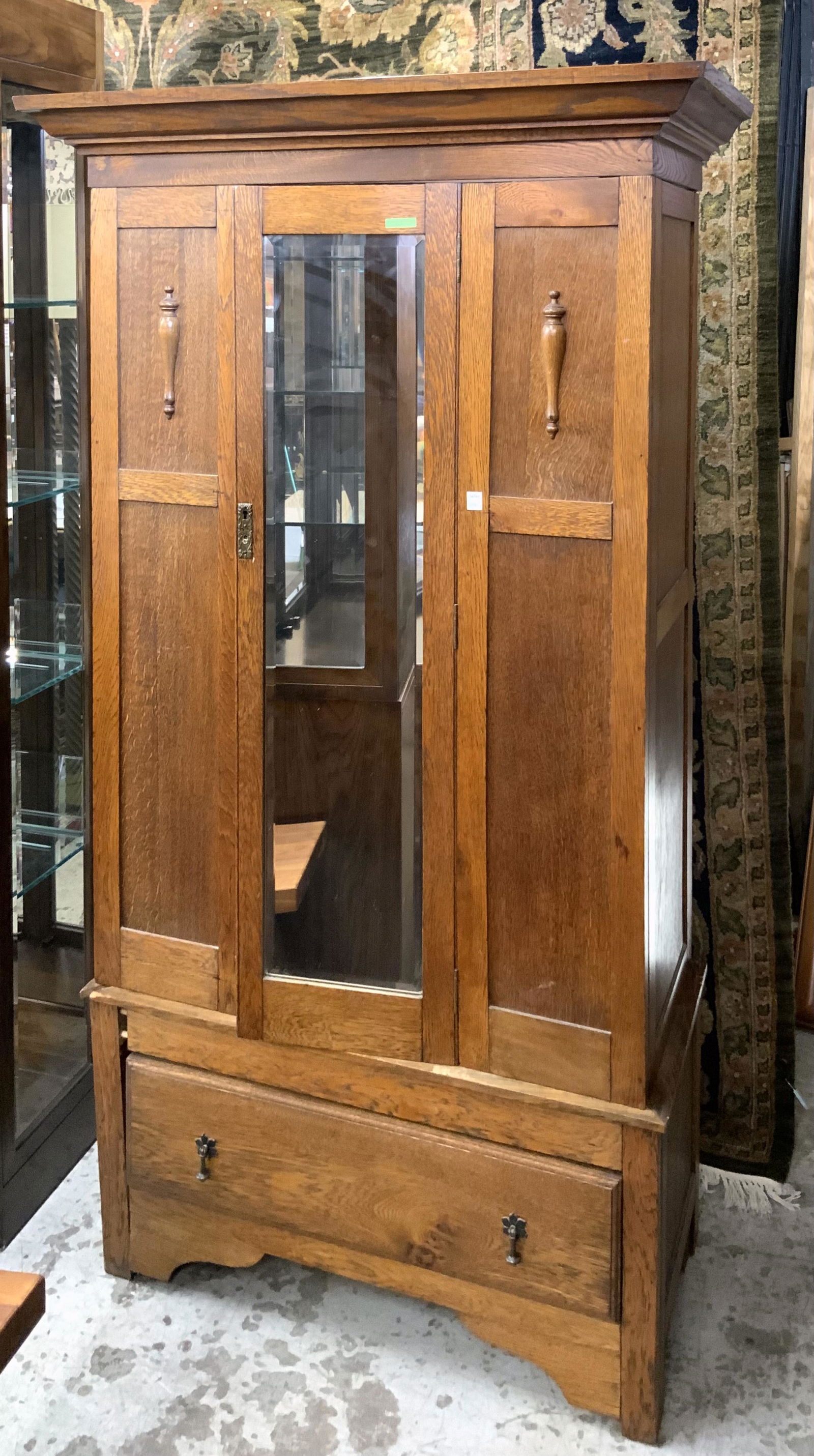 Antique English Oak Single-Door Armoire. (1 of 1)