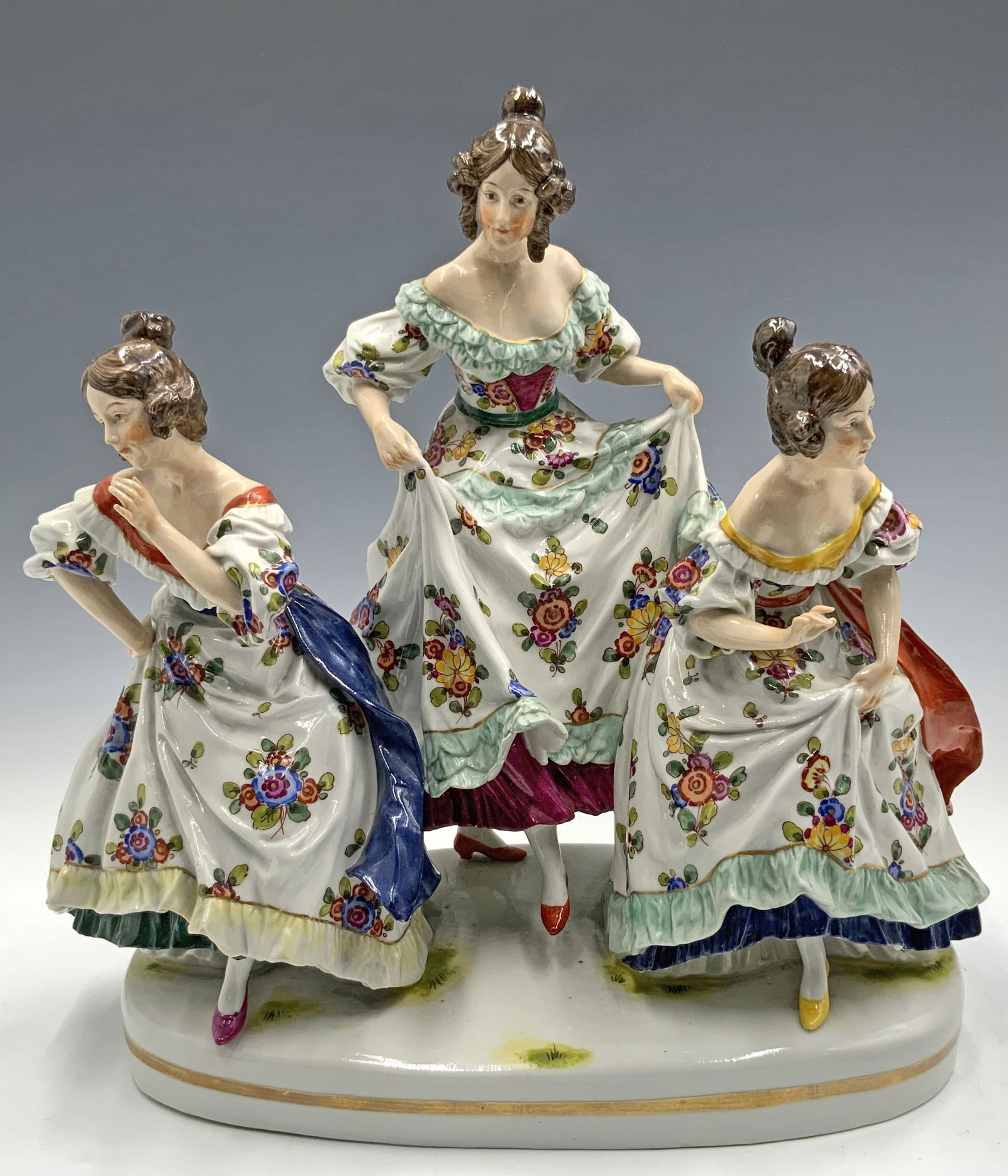 German Porcelain Figural Group of 3 Ladies. (1 of 3)