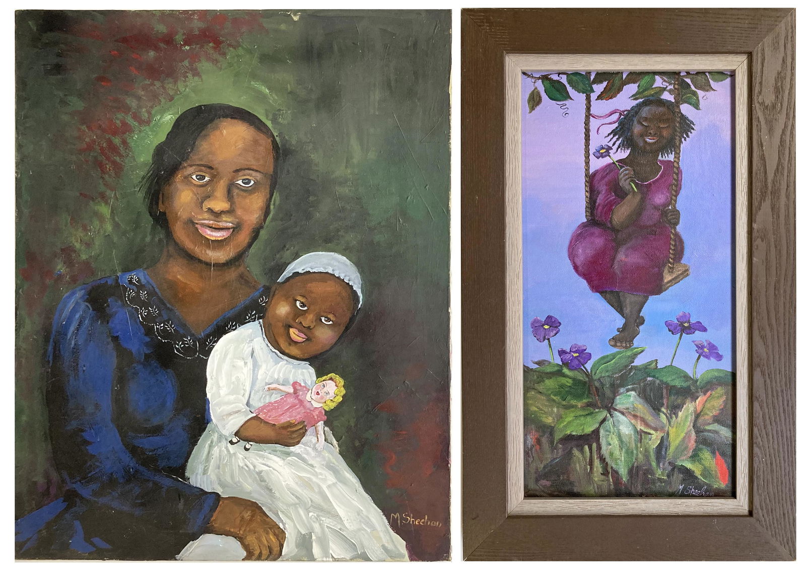 Pair of Oil Paintings Signed M. Sheehan. (1 of 4)