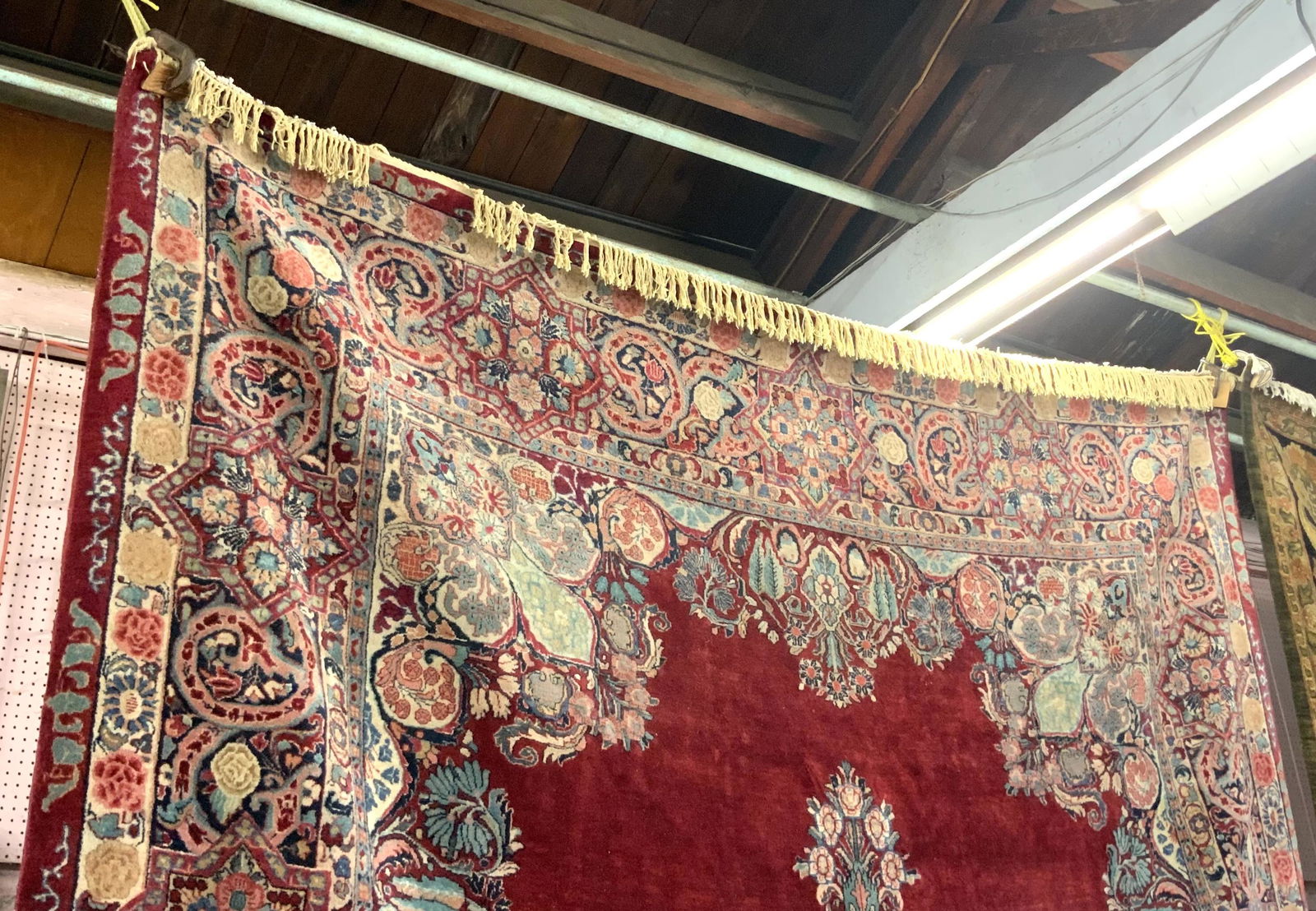 10' 2" x 13' 9" Red Kirman Pattern Rug. (1 of 2)