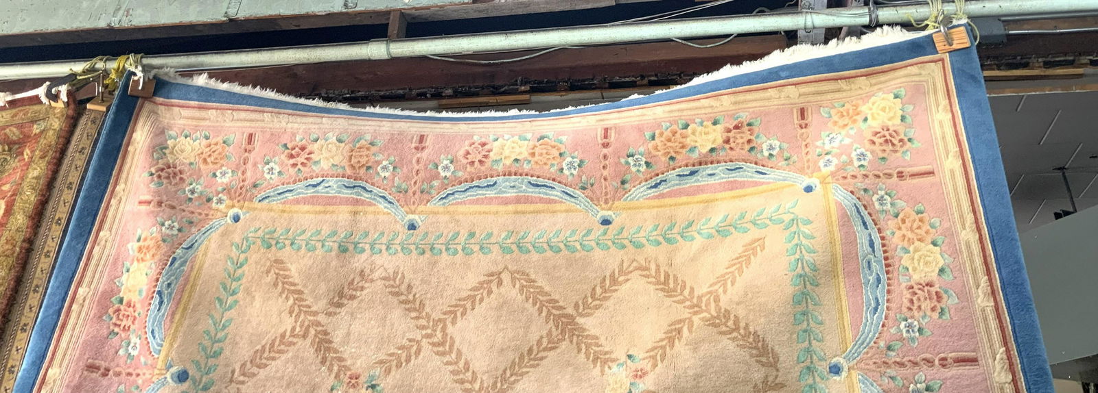 11' 6" x 8' 11" Beige & Peach Colored Rug. (1 of 1)