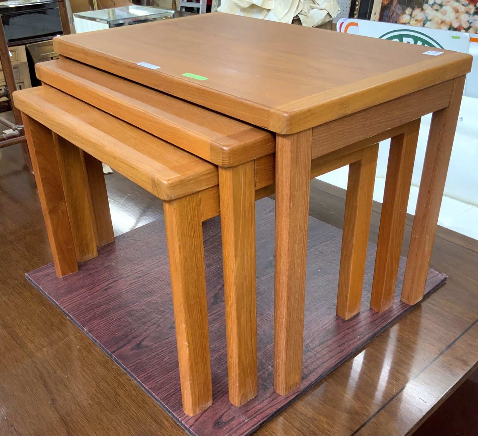 Danish Modern Teakwood Set of 3 Stacking Tables. (1 of 1)