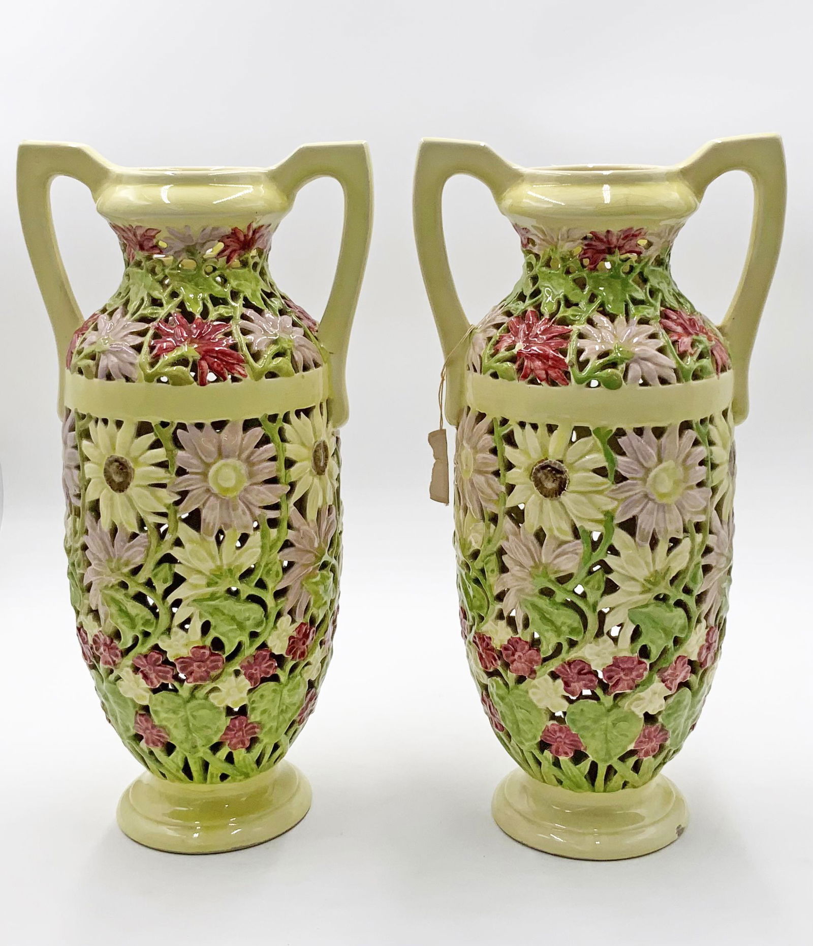 Pair of Emil Fischer, Budapest Reticulated Vases (1 of 3)