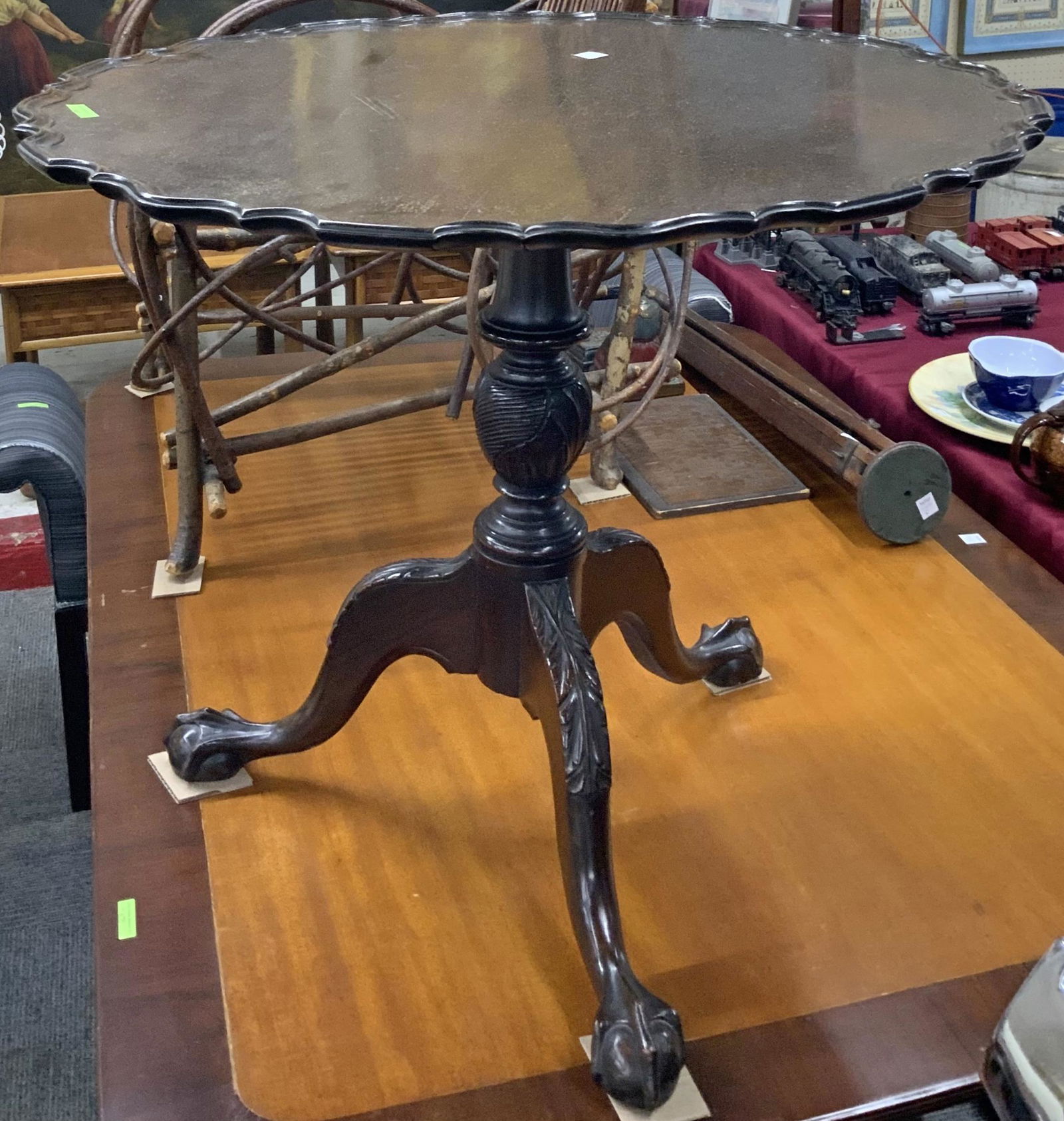 Antique Mahogany Pie-Crust Flip-Top Table. (1 of 1)