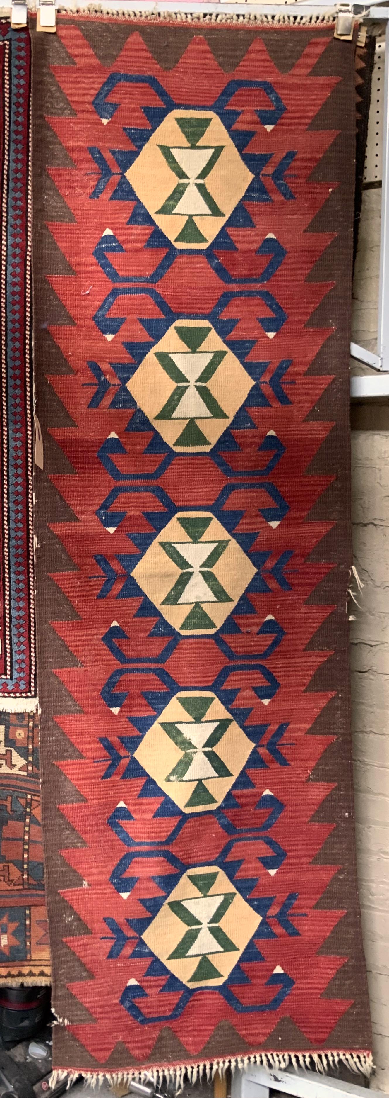8' by 2' 5" Kelim Flatweave Runner Rug. (1 of 1)