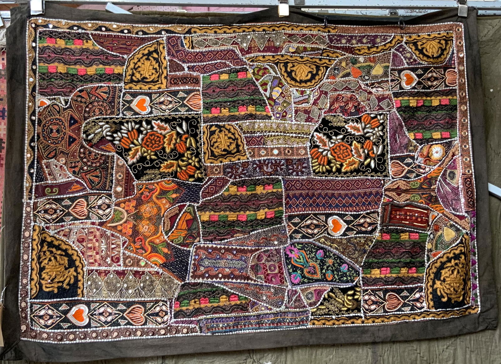 5' 1" by 3' 9" Rajasthani Patchwork Tapestry. (1 of 1)