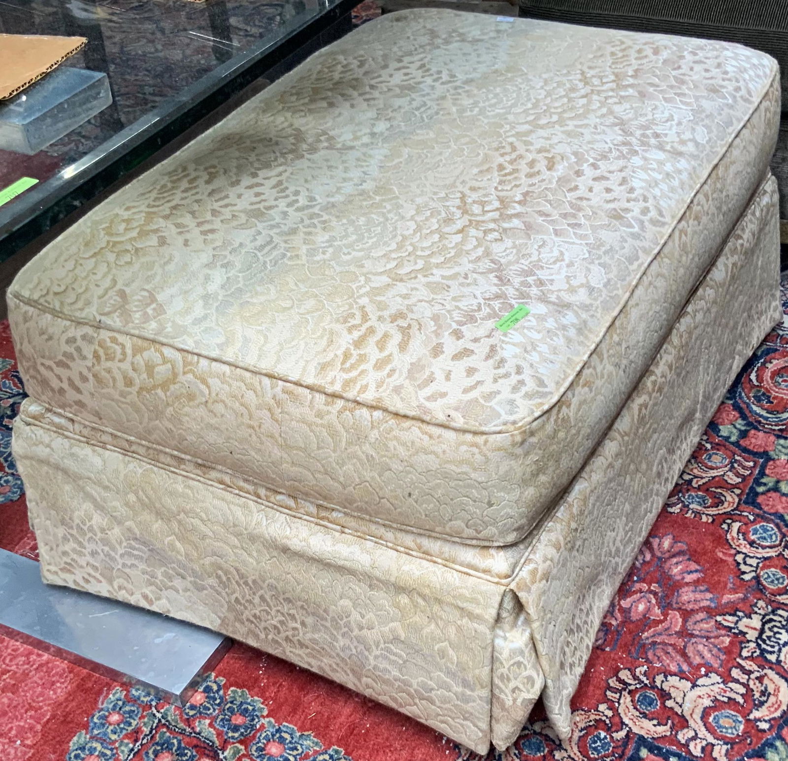 Large Upholstered Hassock or Footstool. (1 of 1)