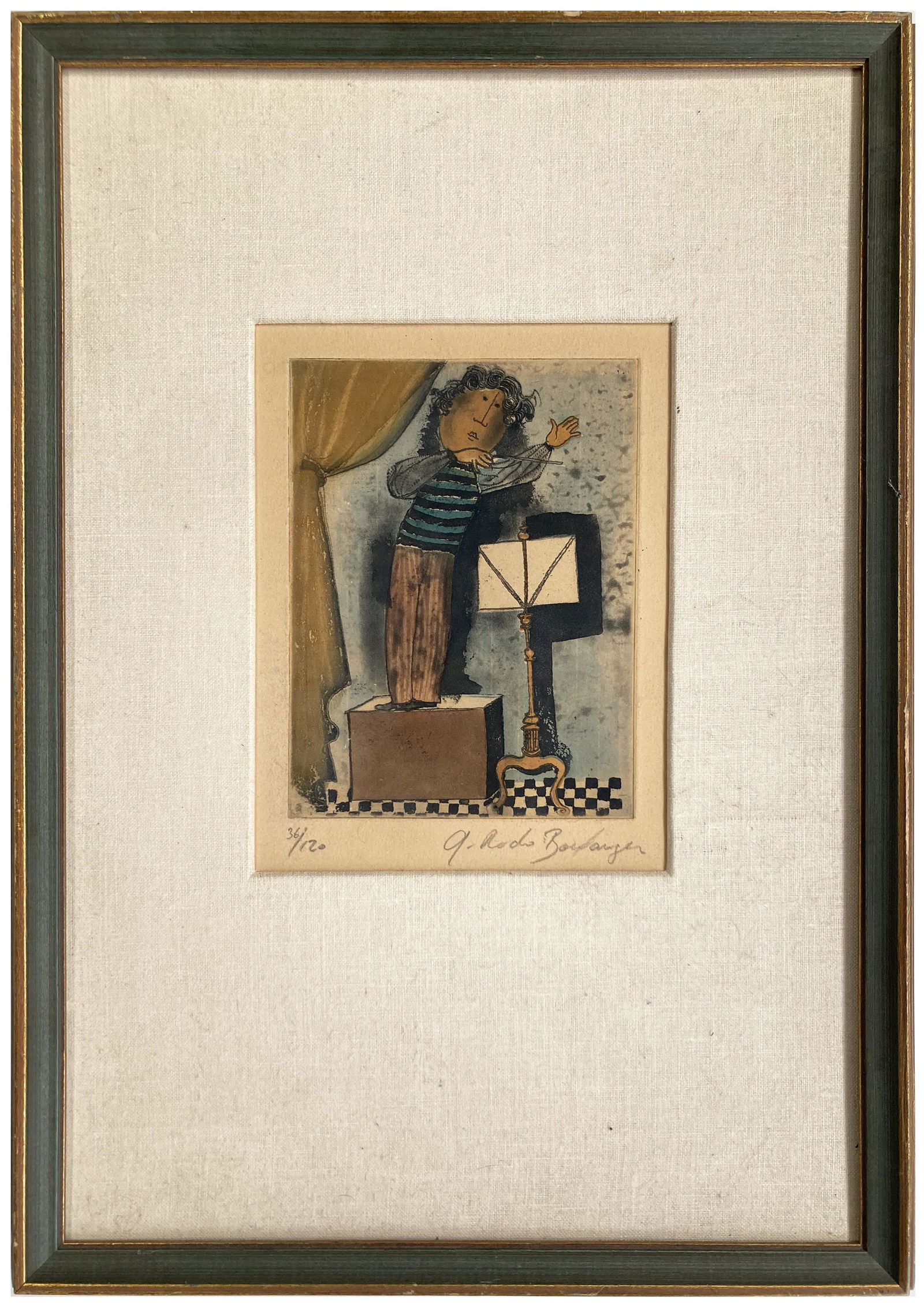 Unusual Etching Signed Graciela Rodo Boulanger. (1 of 4)