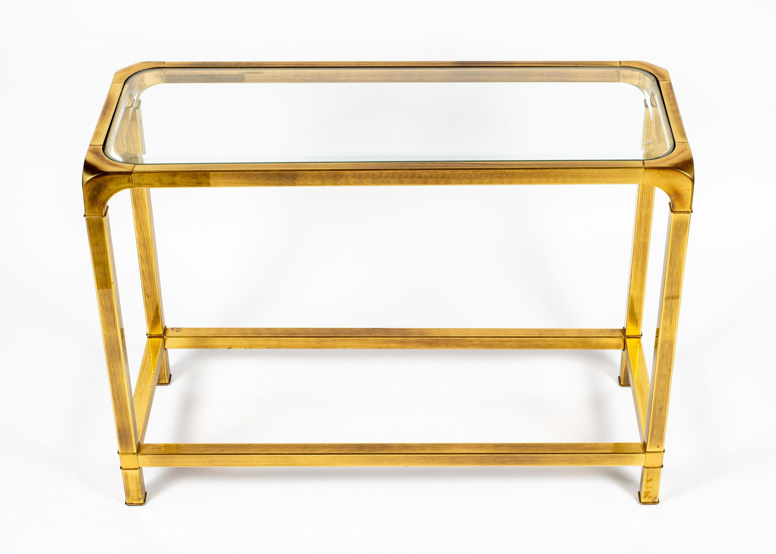Brass & Glass Mod Console Table by Mastercraft. (1 of 2)