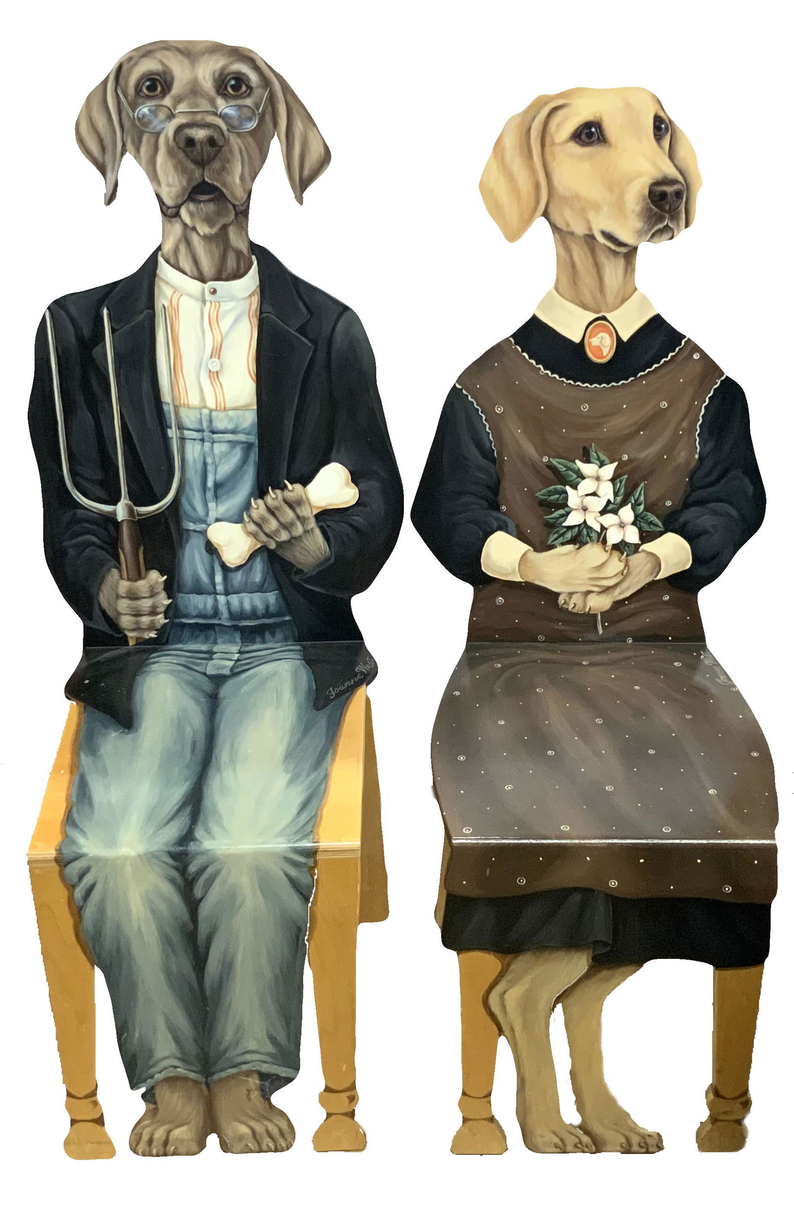 Joanne West American Gothic Style Dog Chairs. (1 of 3)
