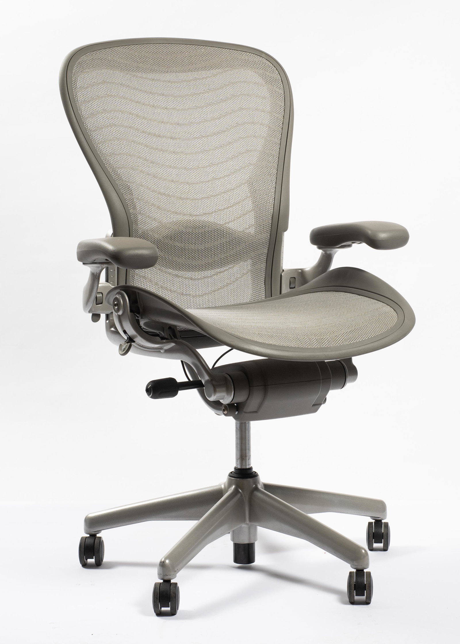 Herman Miller "C" Aeron Chair, Unusual Color.: The Chair is in Very Good Condition, with Little Wear. It has most of the Bells and Whistles that one would Expect on an Aeron Chair - Back Support, Lift, Tilt, Tension, etc. - Third-Party Freight Shi