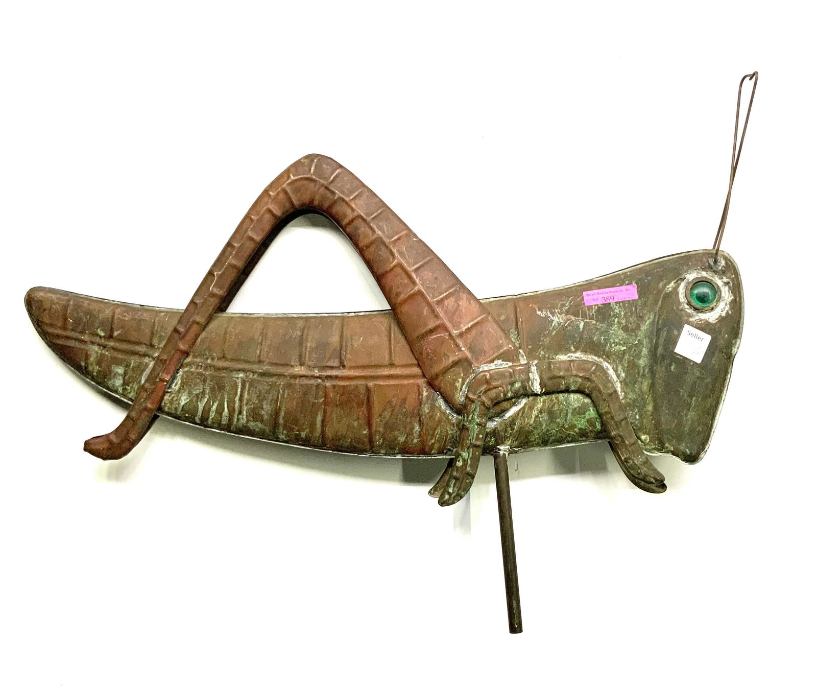Grasshopper-Shaped Copper Weathervane Top. (1 of 2)