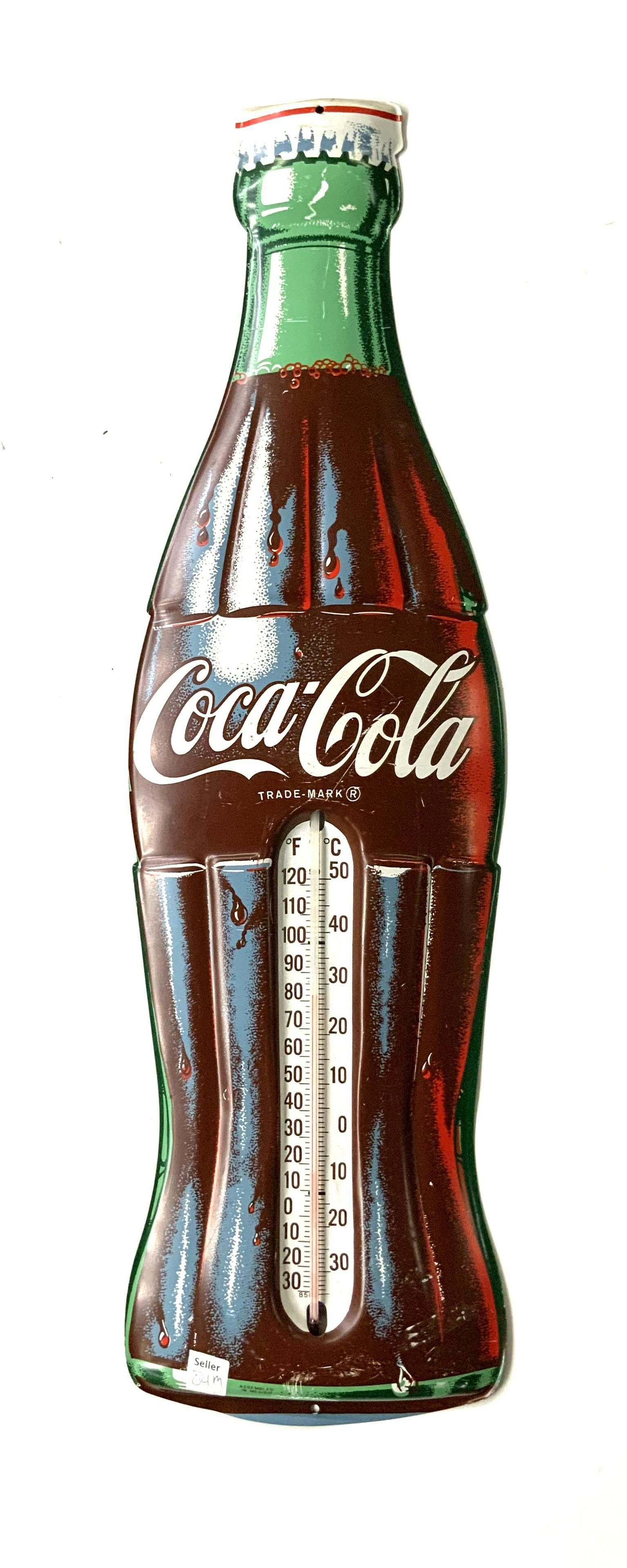 Coca-Cola Bottle-Shaped Advertising Thermometer. (1 of 2)
