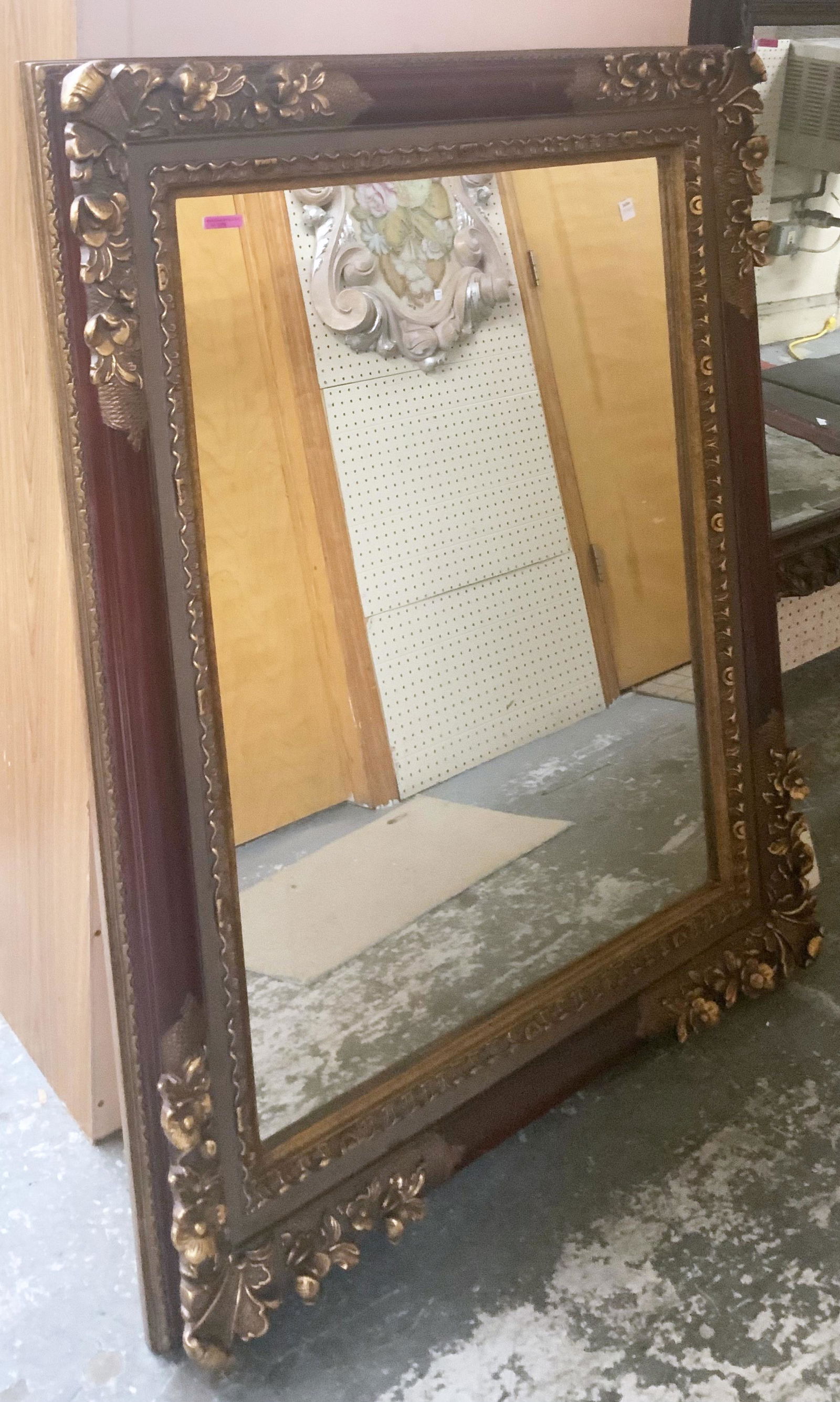 Large Gold Decorated Framed Mirror. (1 of 1)