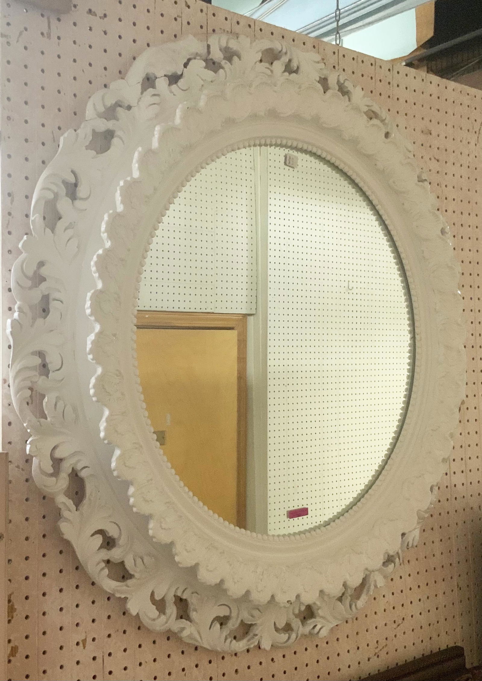 Antique Carved Frame Round Mirror, As Is. (1 of 1)