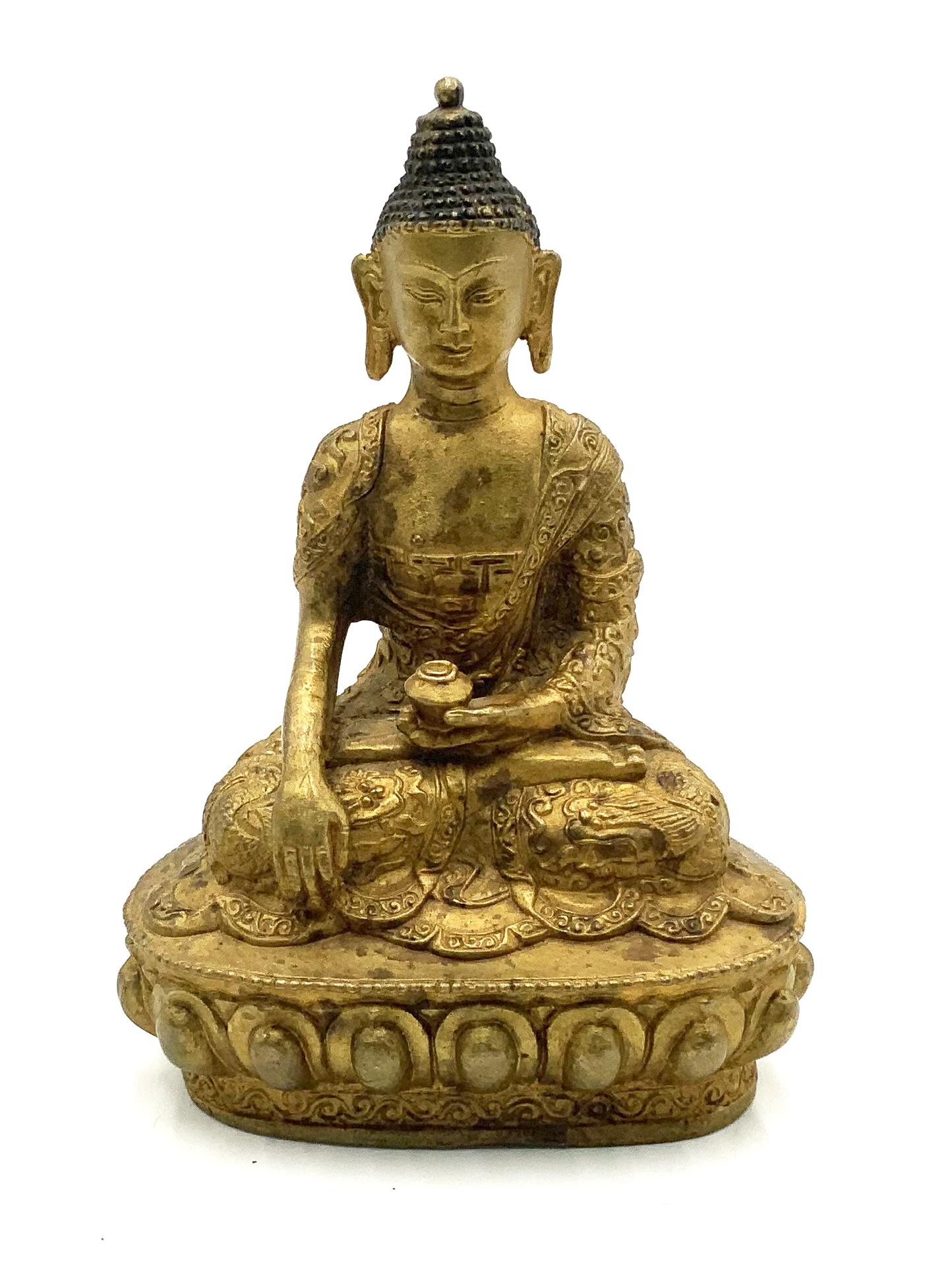 Small Bronze Asian Buddha Figure. (1 of 4)