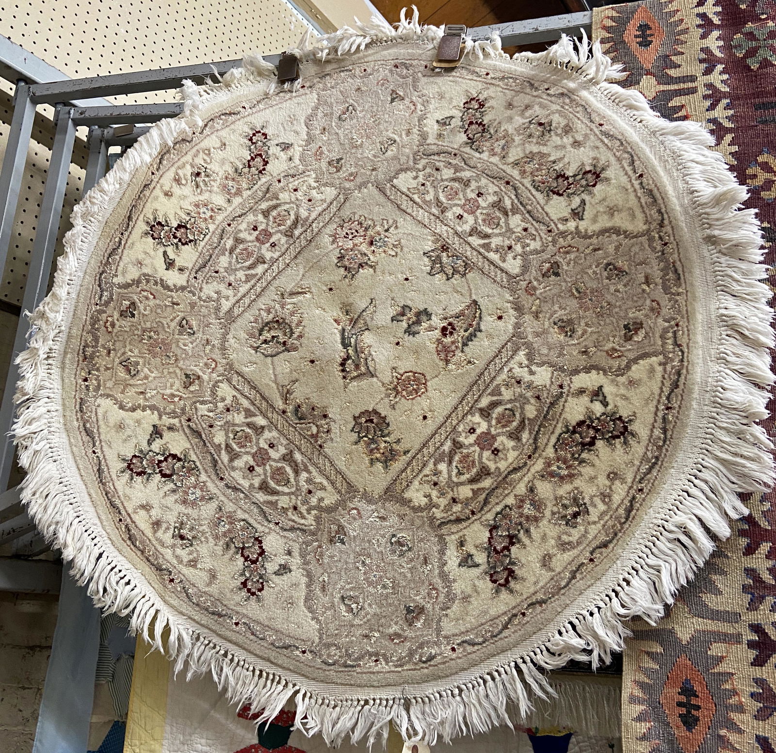 36" by 39" Oval Wool and Silk Chinese Oriental Rug (1 of 1)