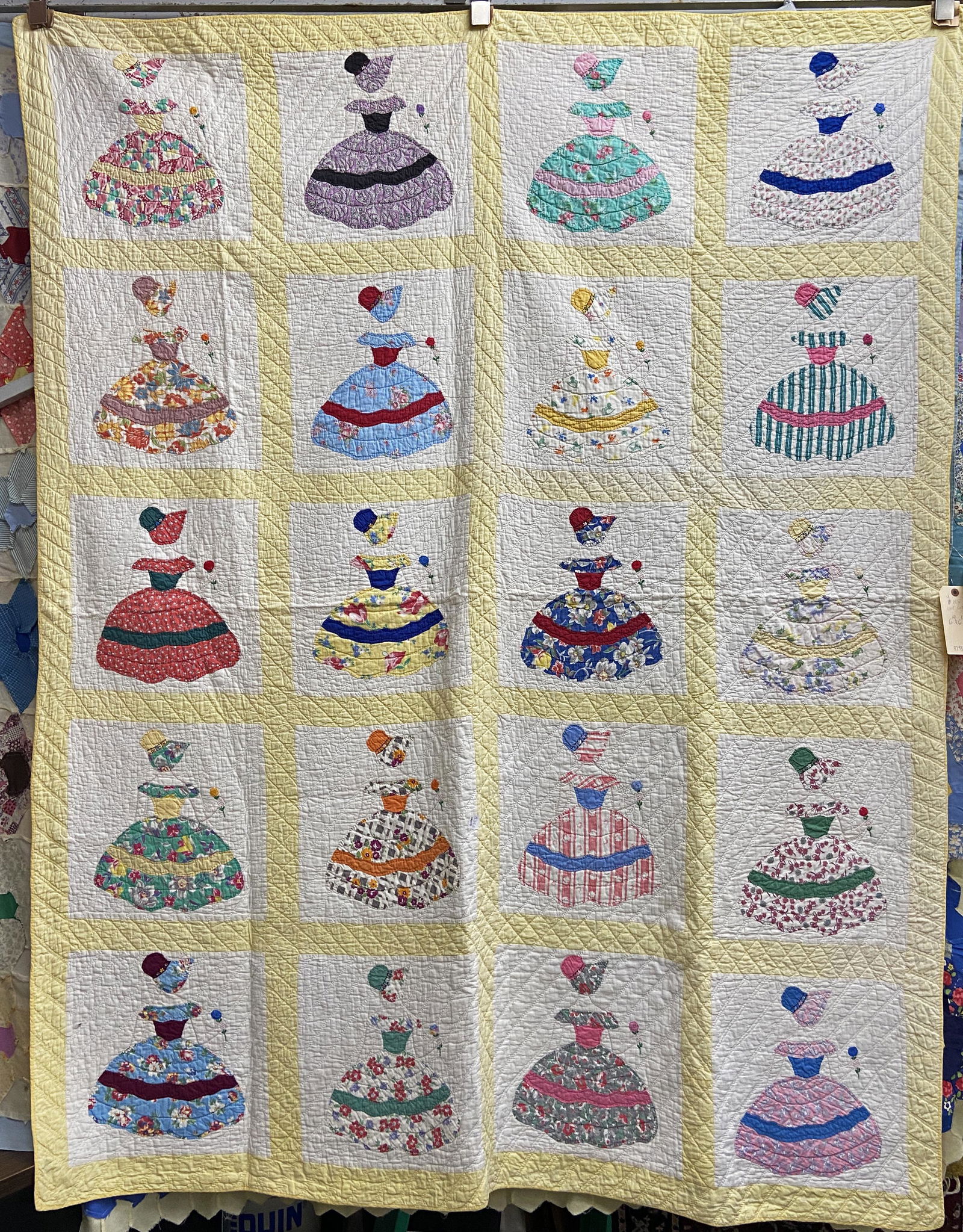 Lot of 3 Quilt Tops and 1 Sun Bonnet Lady Quilt. (1 of 4)