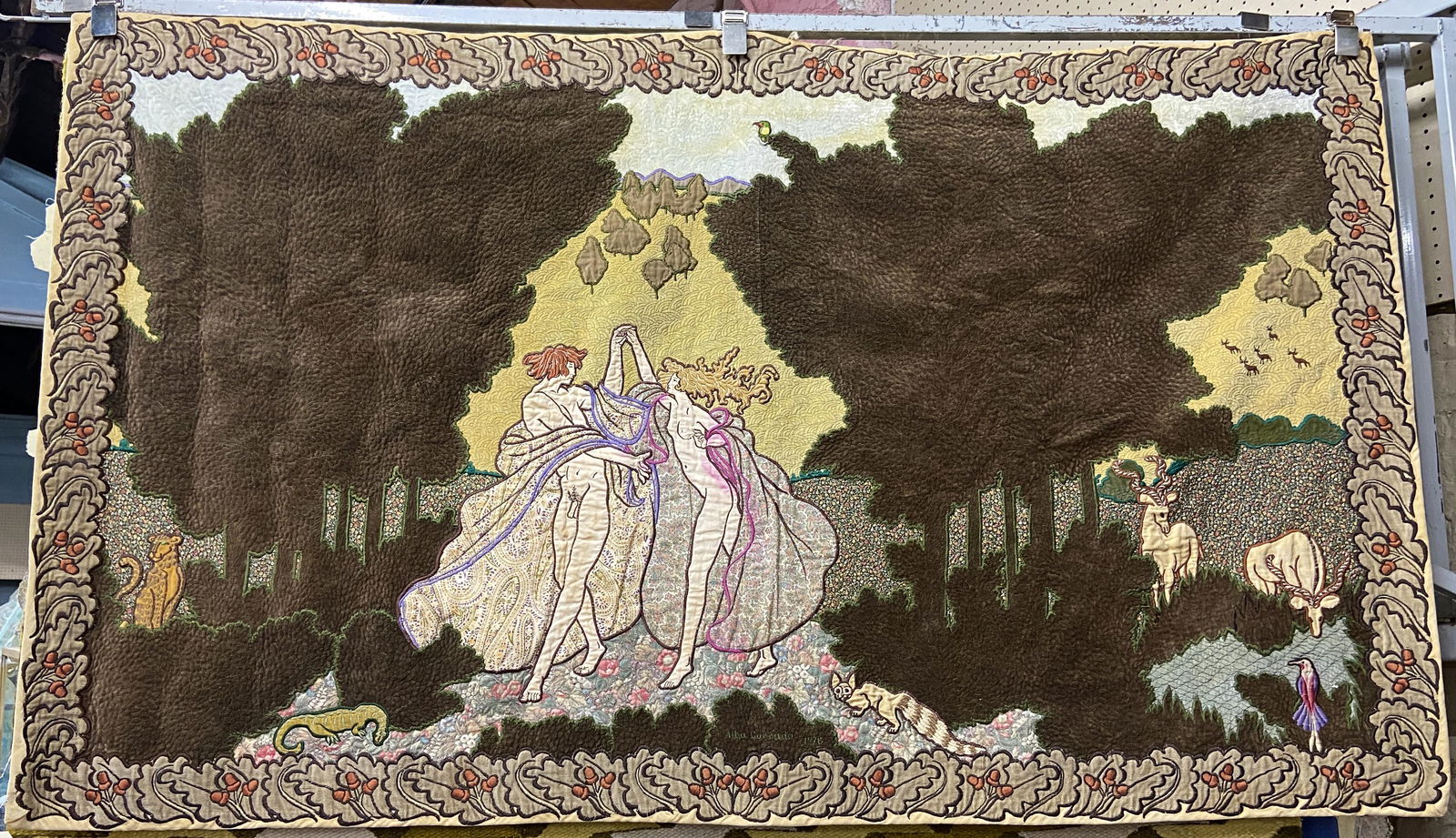 3' 5" by 5' 8" Stitched Picture Wall Hanging. (1 of 1)