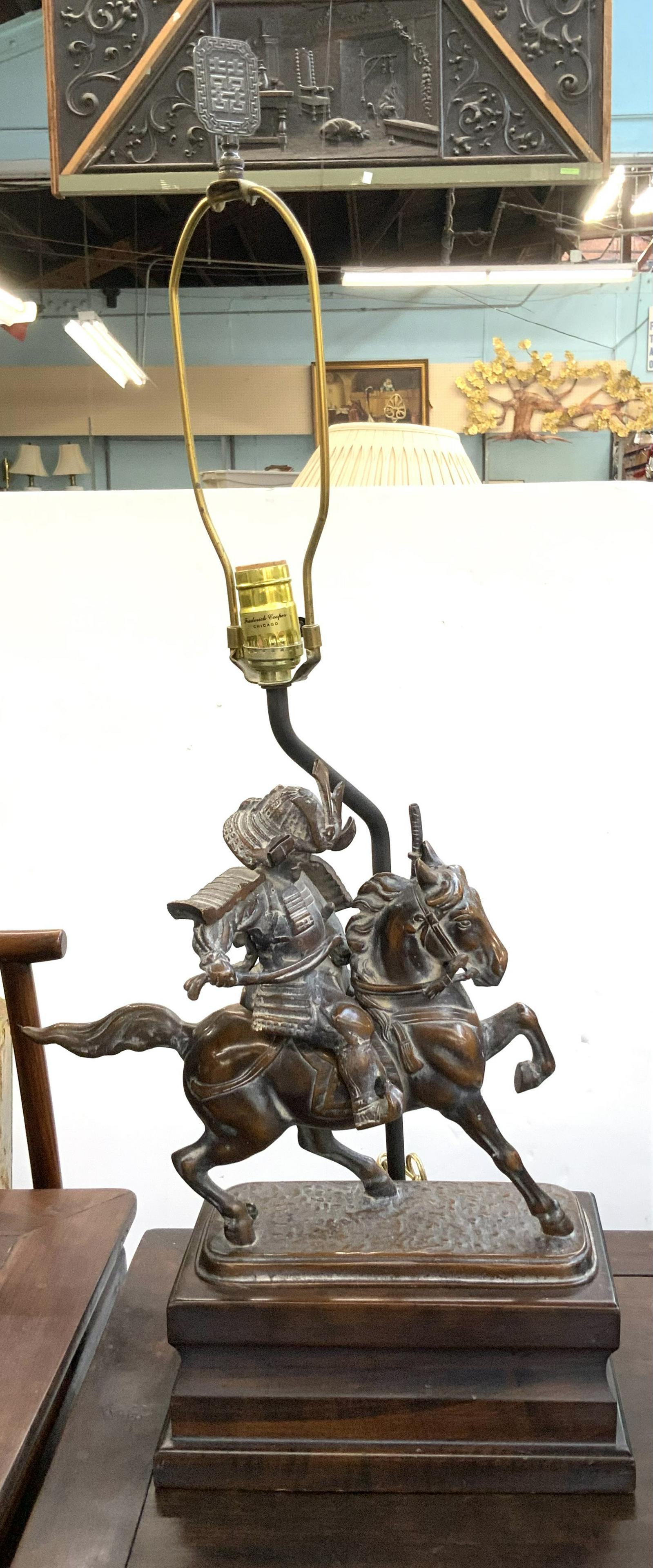 Frederick Cooper Lamp w/Asian Man on Horse. (1 of 3)