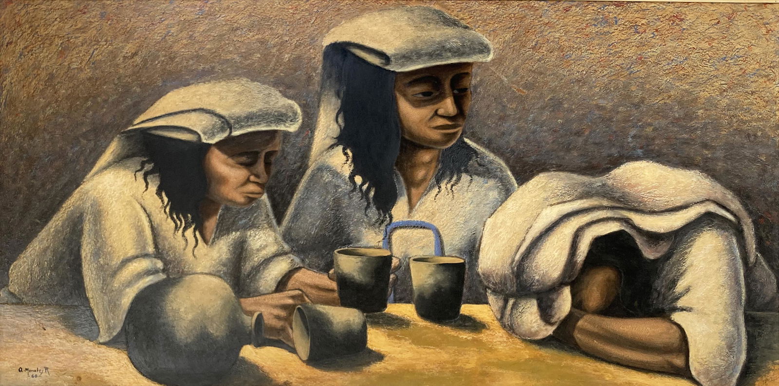 Large Oil Painting Signed "Q Morales R". (1 of 5)