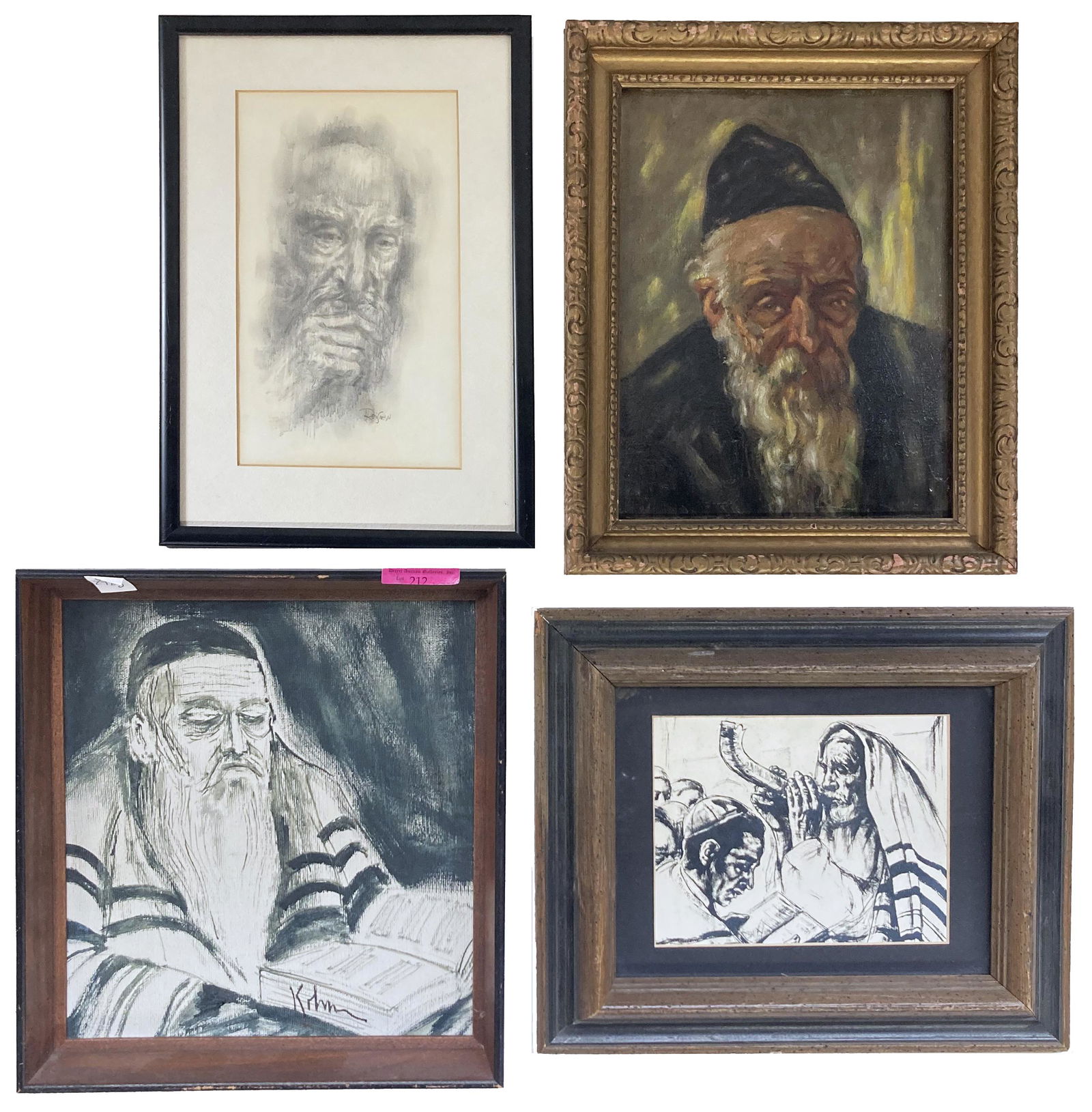 Lot of 4 Small Works of Jewish-Themed art. (1 of 6)