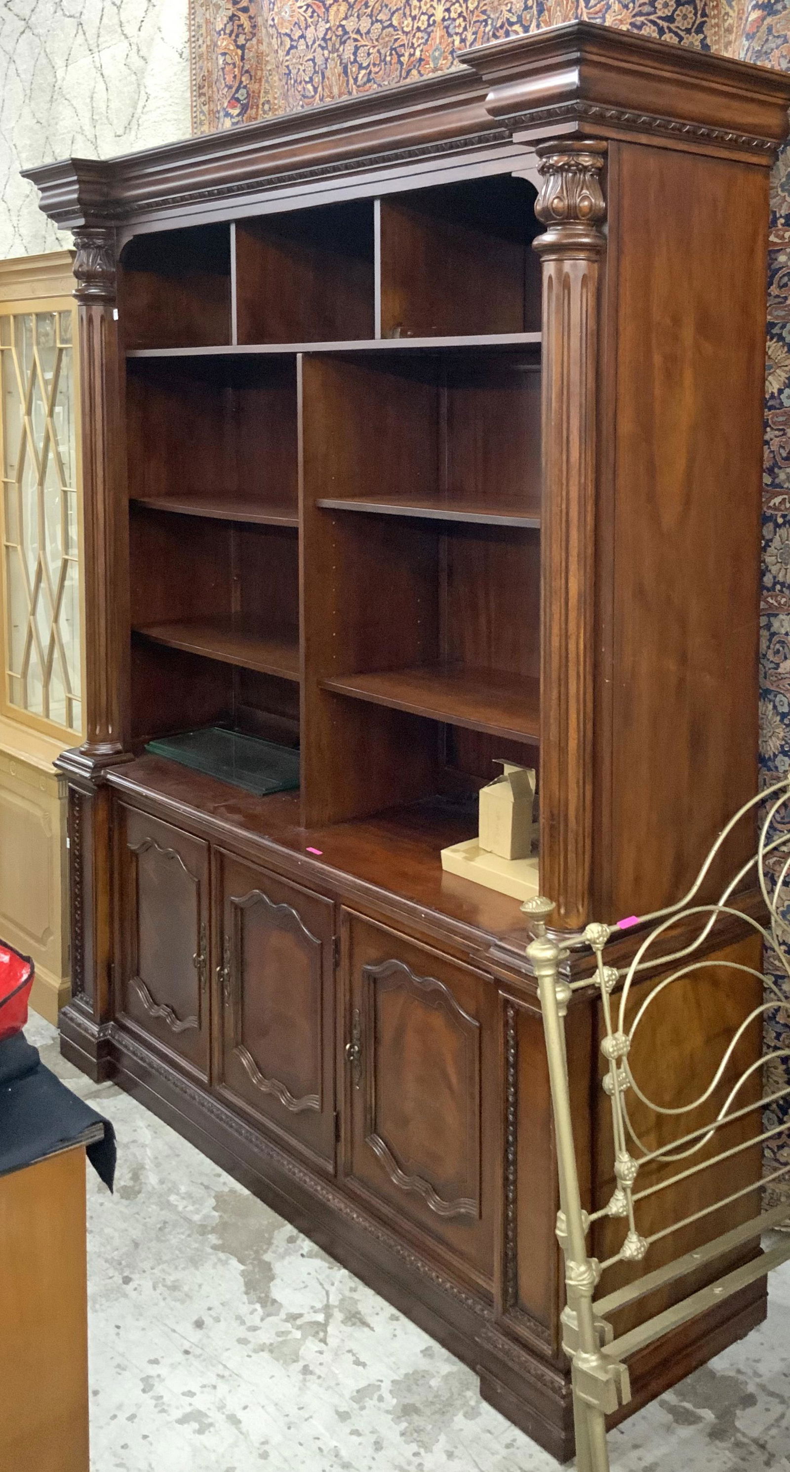 Large Dark Wood Wall Unit / Cabinet. (1 of 1)