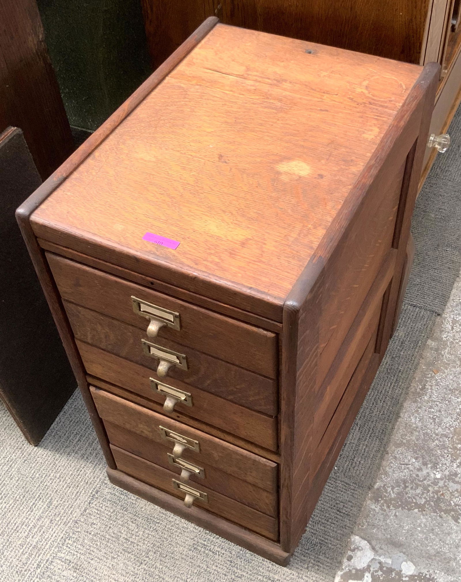 Antique Oak 6-Drawer Filing Cabinet. (1 of 4)