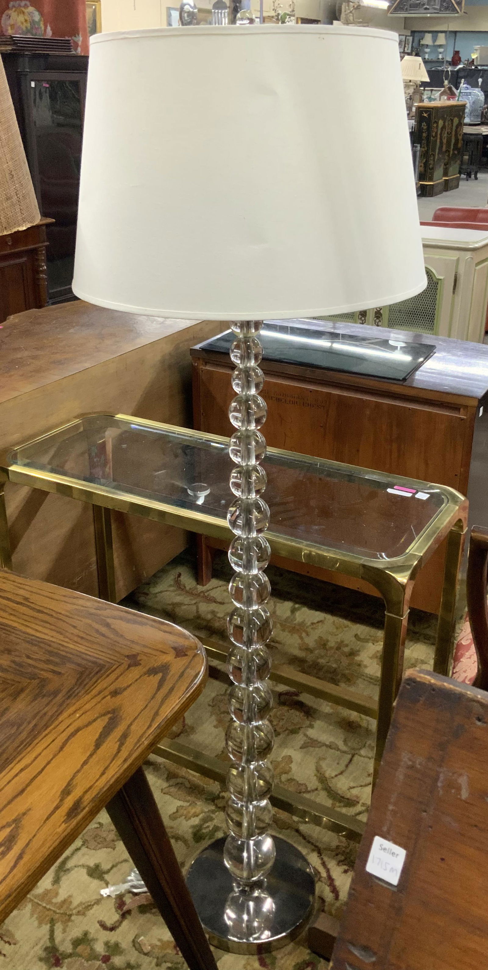 Glass Ball and Chrome Modern Floor Lamp. (1 of 1)