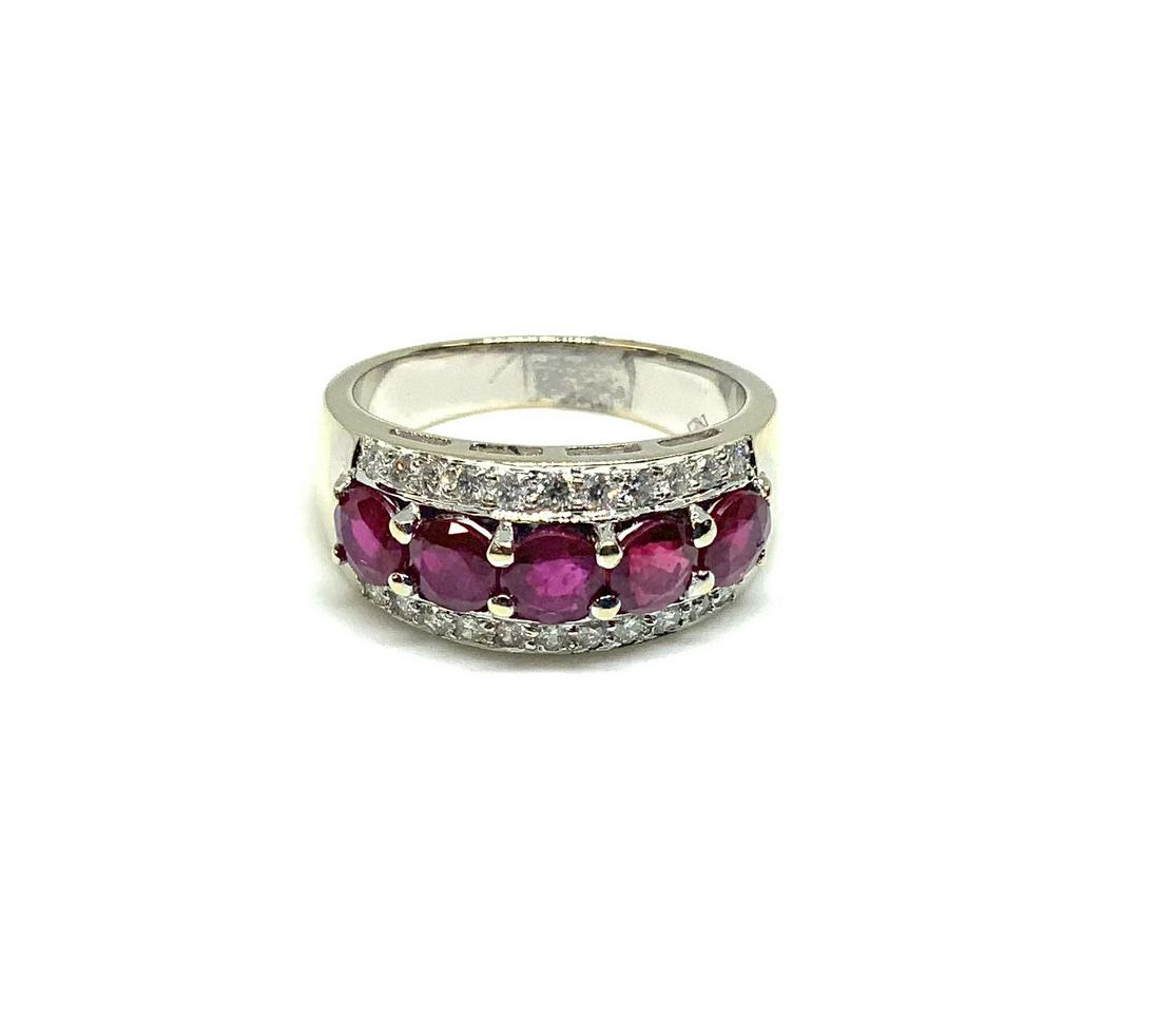 18K Ruby & Diamond Ladies' Ring. (1 of 3)