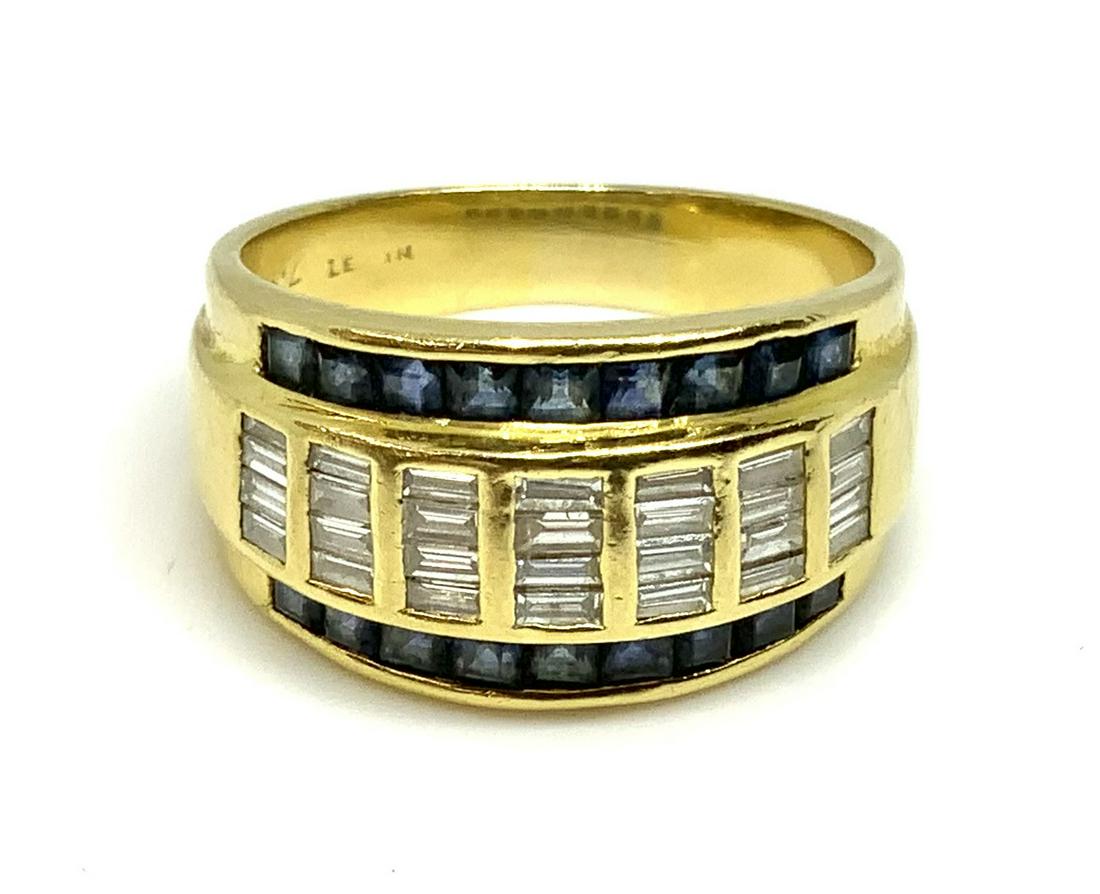 18K Ladies' Levian Ring w/Diamonds & Sapphires. (1 of 4)