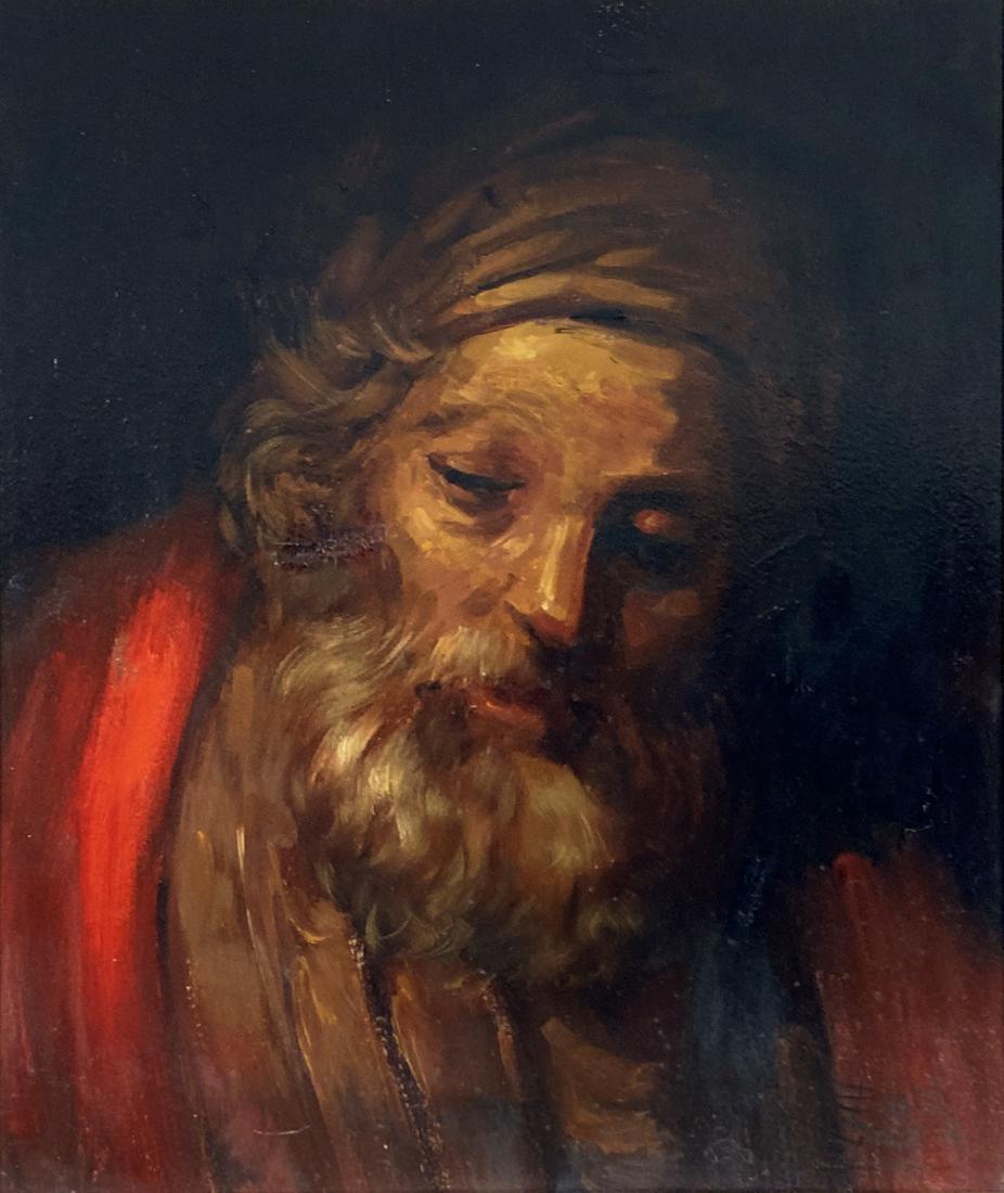 Oil Painted Copy - Segment of a Rembrandt Painting (1 of 5)